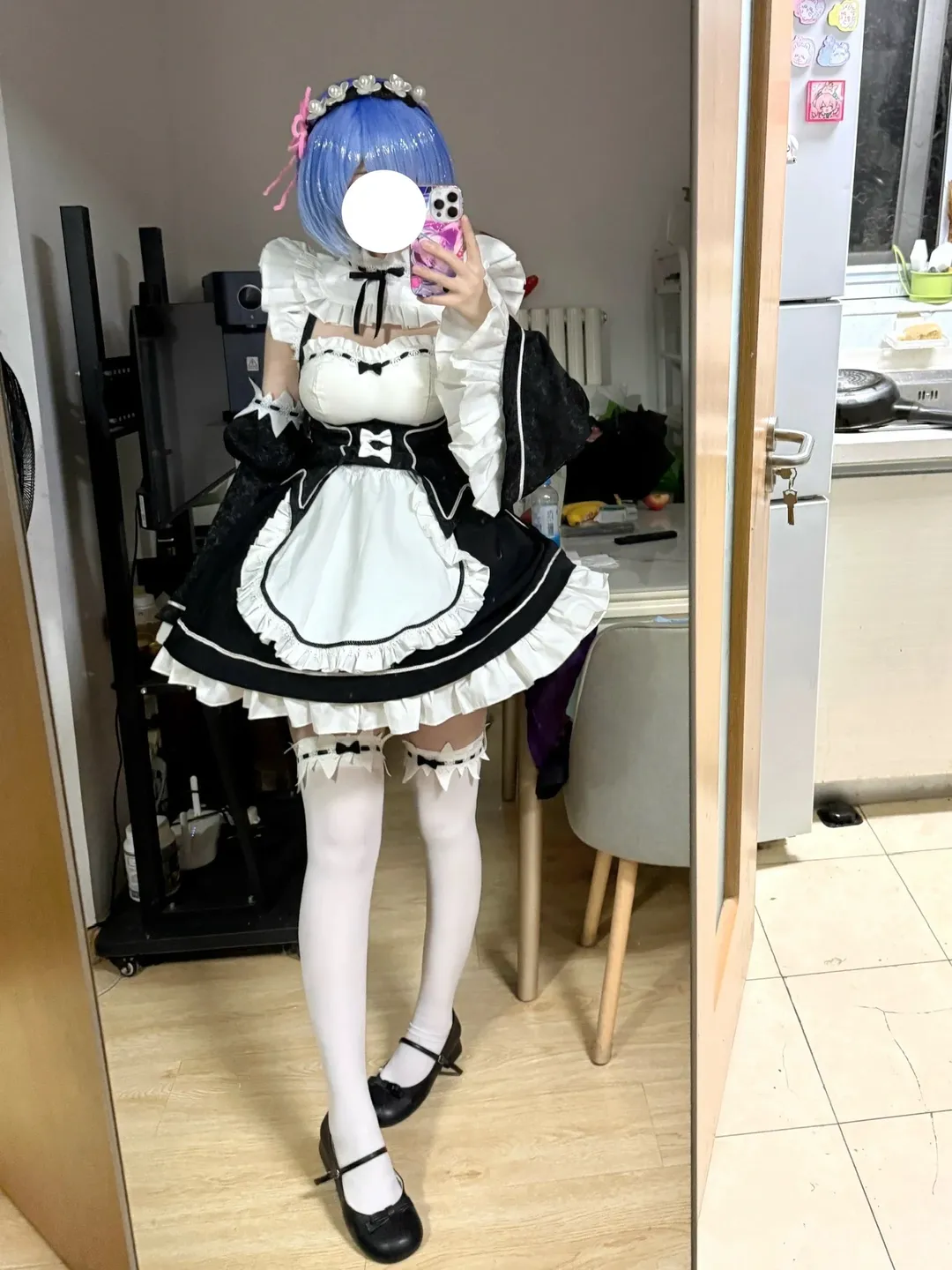 女仆装, 从零开始的异世界生活, 蕾姆cos, 三分妄想, 白丝