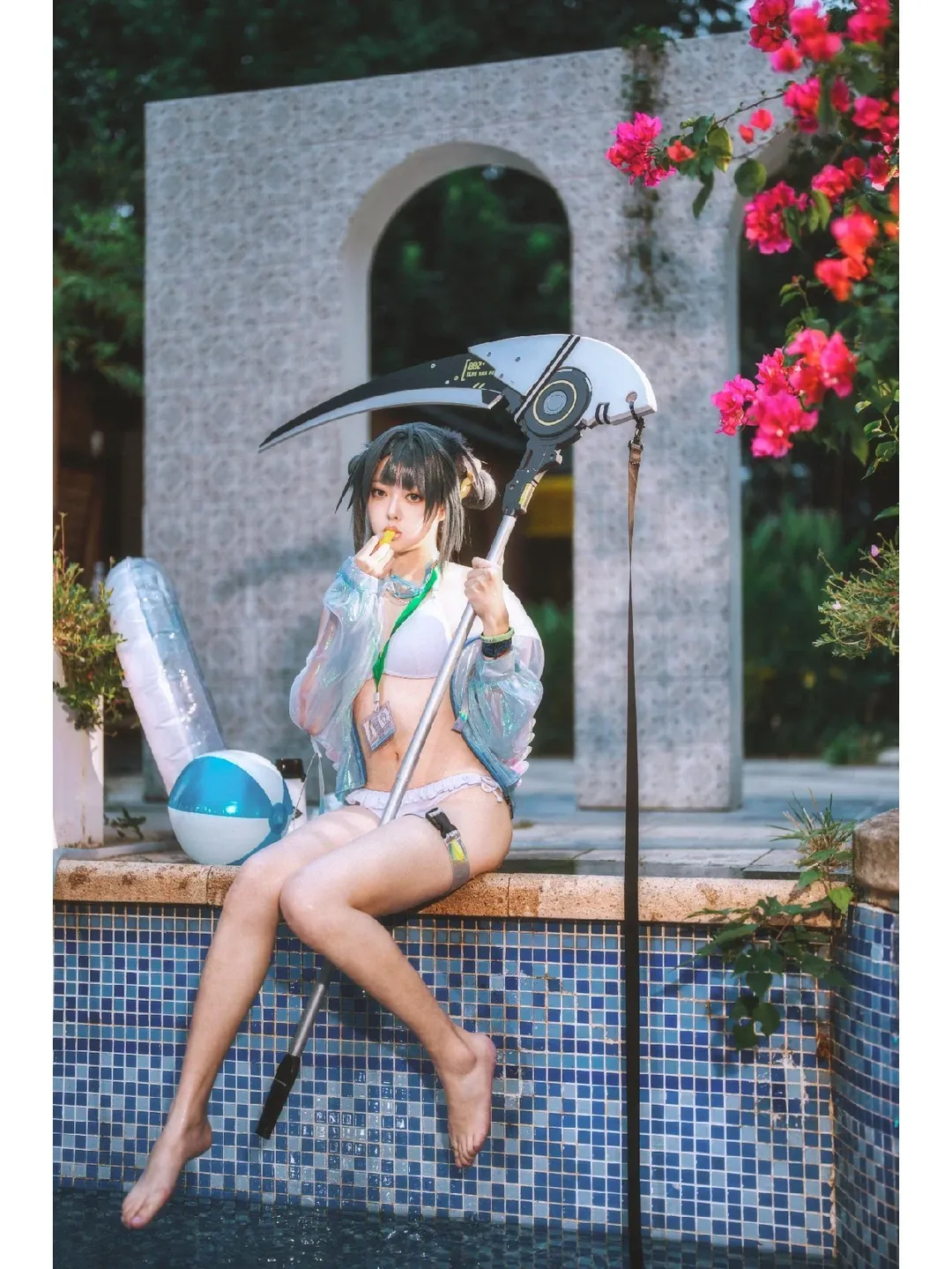 cosplay, 泳装, 明日方舟, 夏日写真, 羽毛笔cos
