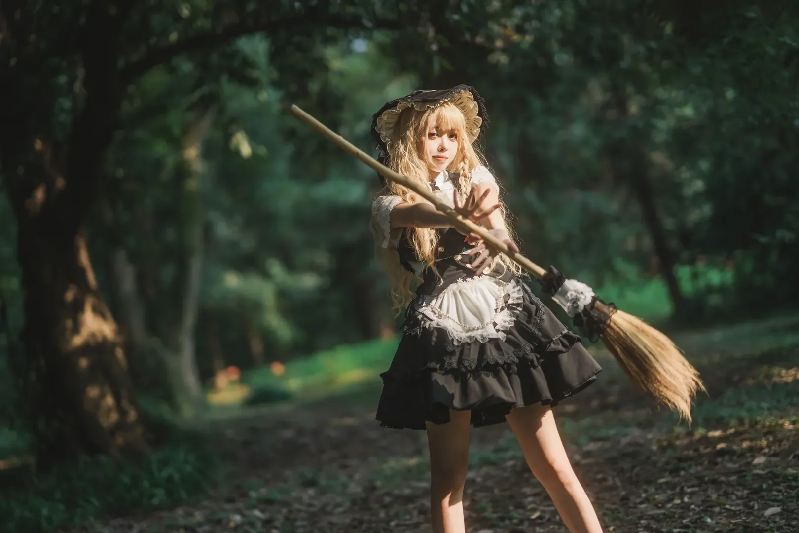 コスプレ, 二次元撮影, 東方Project, 霧雨魔理沙 コスプレ, 森のレトロ写真 - 3枚目