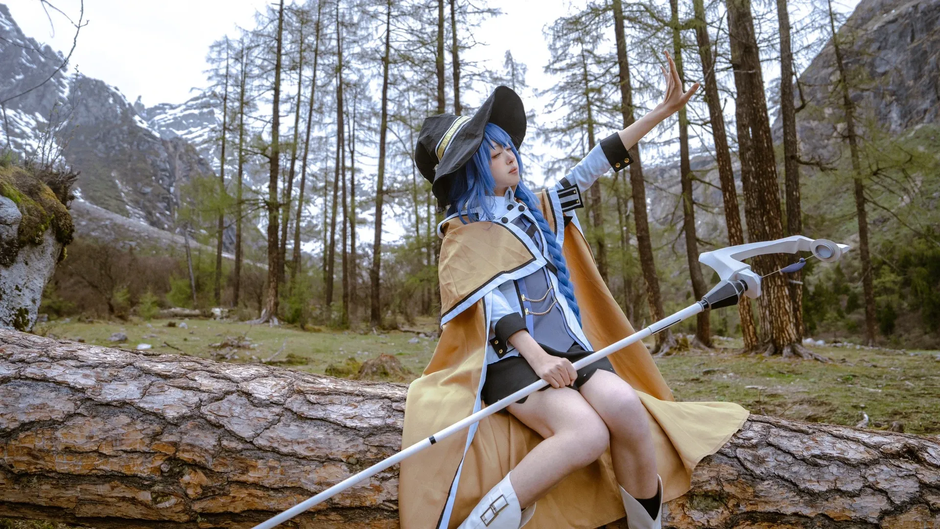 cosplay, 旅拍, 洛琪希cos, 无职转生, 雪山户外摄影
