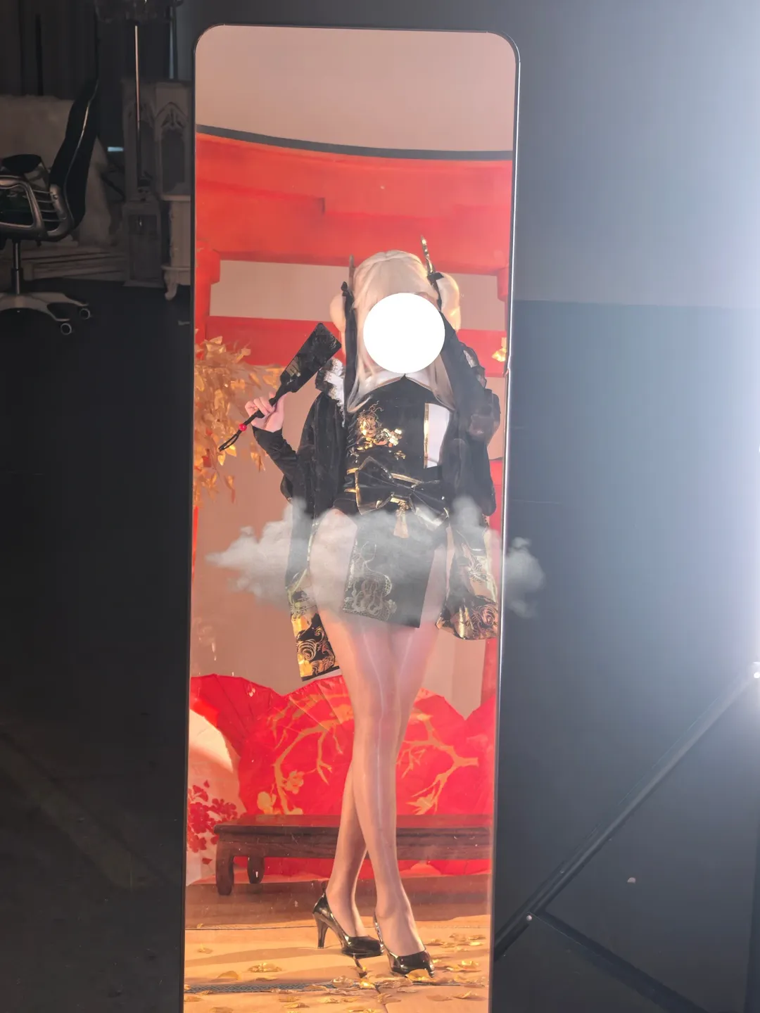 白丝, 对镜自拍, nikke胜利女神, 原图直出, 白兔布兰尔cos