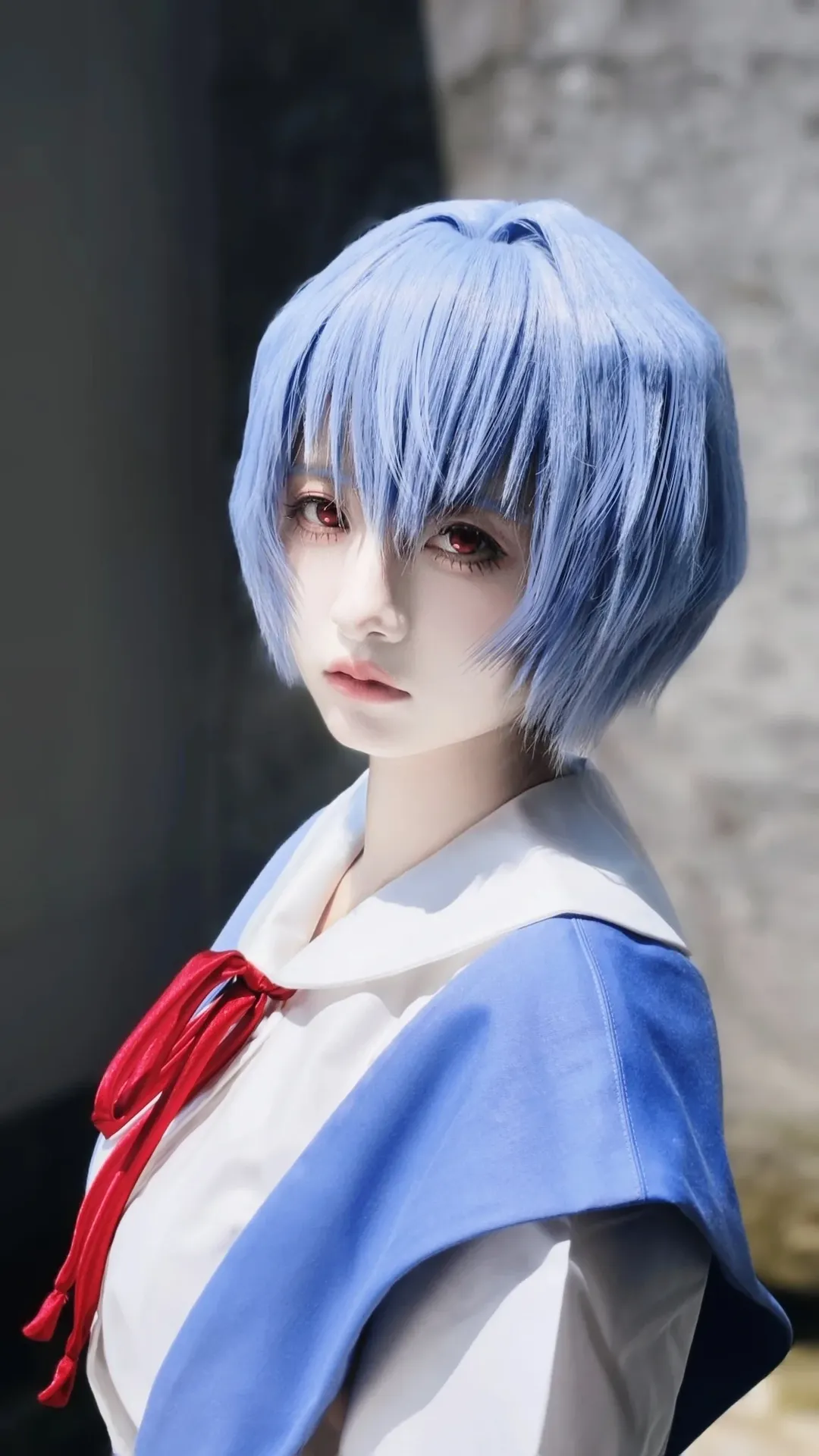 cosplay, 绫波丽cos, 新世纪福音战士, 黑丝, 天台拍摄 - 第1张