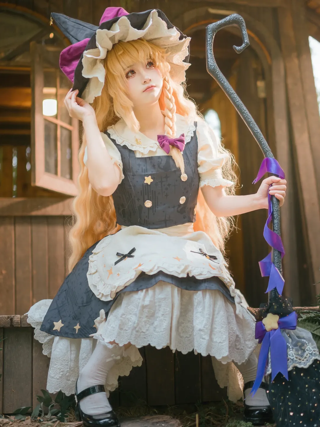 東方Project, 霧雨魔理沙 コスプレ, コスプレ撮影, ストッキングコーデ, 森の童話風 - 1枚目