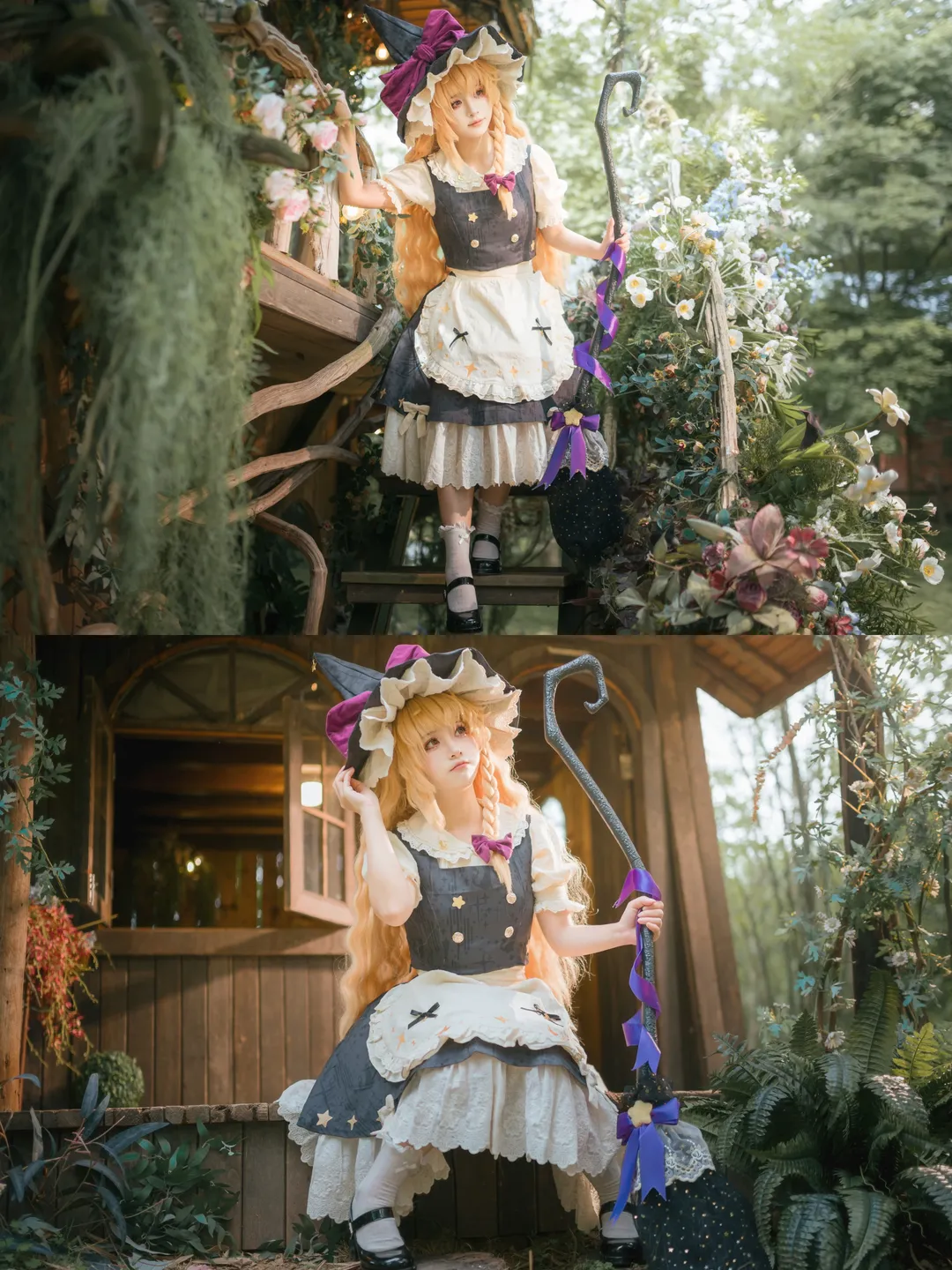 東方Project, 霧雨魔理沙 コスプレ, コスプレ撮影, ストッキングコーデ, 森の童話風 - 2枚目