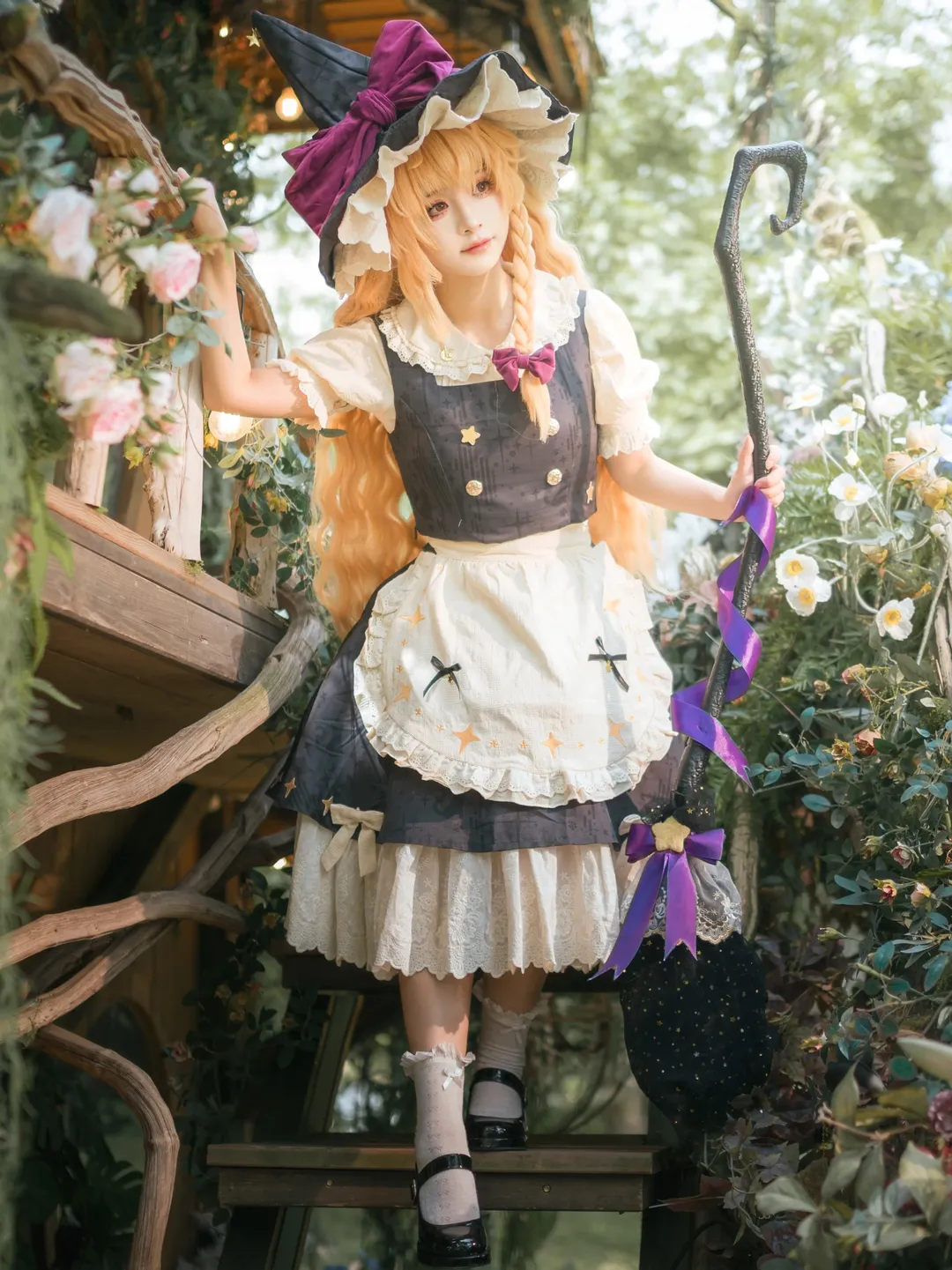 東方Project, 霧雨魔理沙 コスプレ, コスプレ撮影, ストッキングコーデ, 森の童話風 - 3枚目