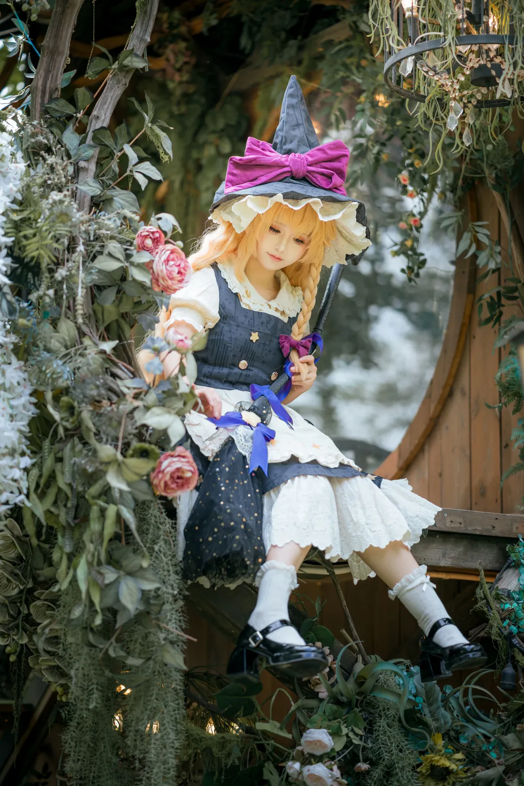 東方Project, 霧雨魔理沙 コスプレ, コスプレ撮影, ストッキングコーデ, 森の童話風 - 5枚目