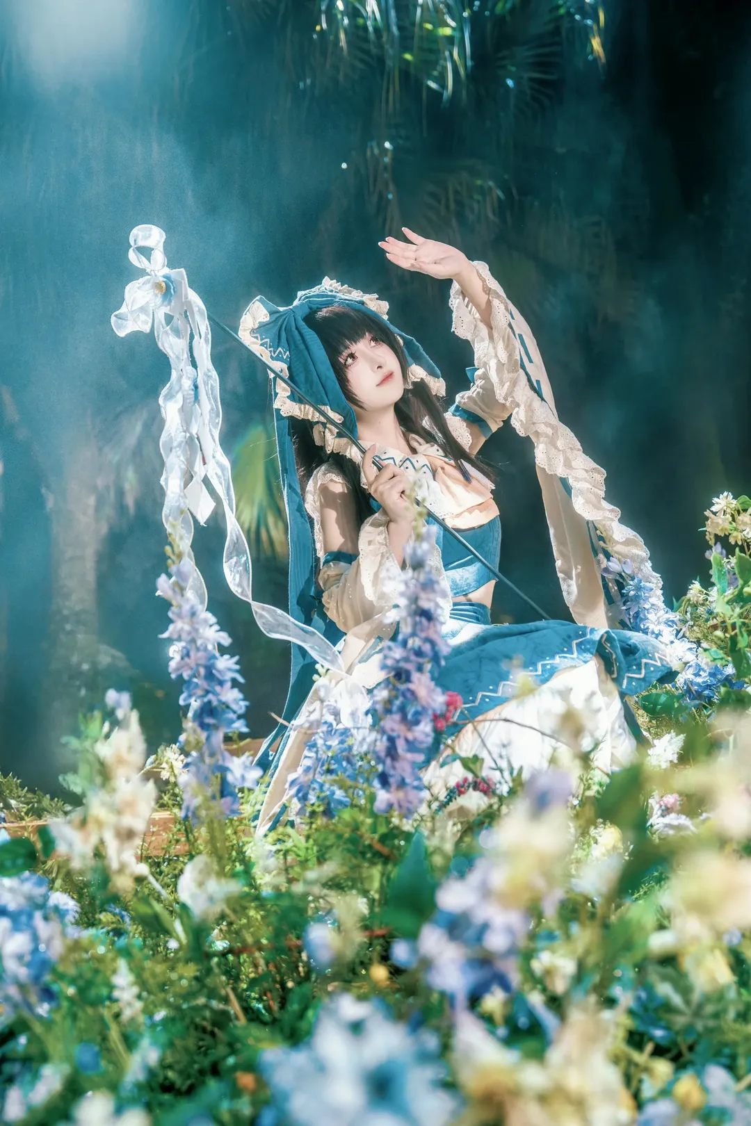 Reimu Hakurei Cosplay, Touhou Project, Aesthetic cosplay, White stockings, Outdoor forest - Image 3