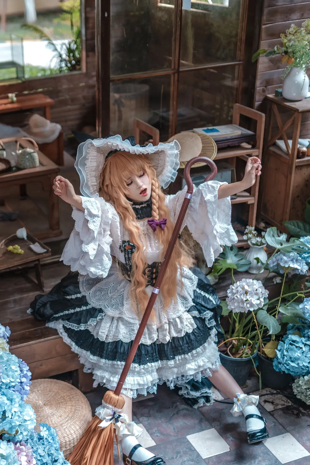 東方Project, 魔理沙コスプレ, 東方二次設定, ロリータスタイル, レトロ撮影 - 1枚目
