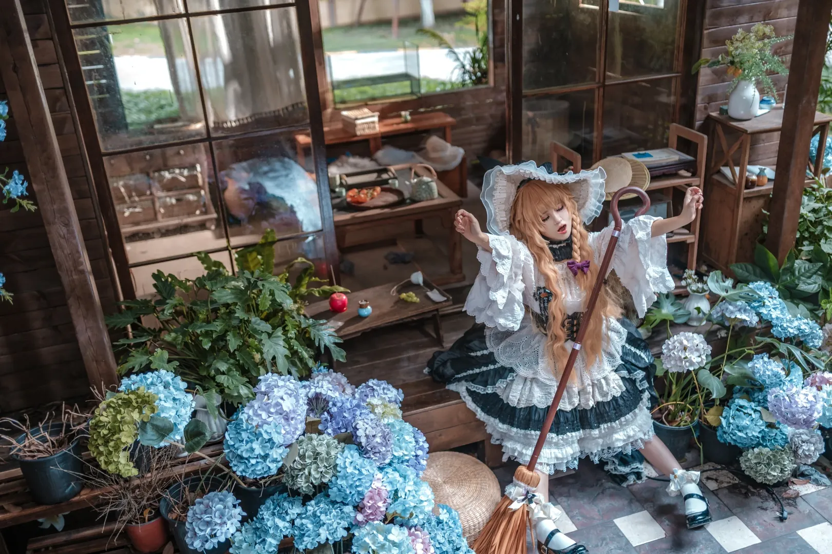 東方Project, 魔理沙コスプレ, 東方二次設定, ロリータスタイル, レトロ撮影 - 2枚目