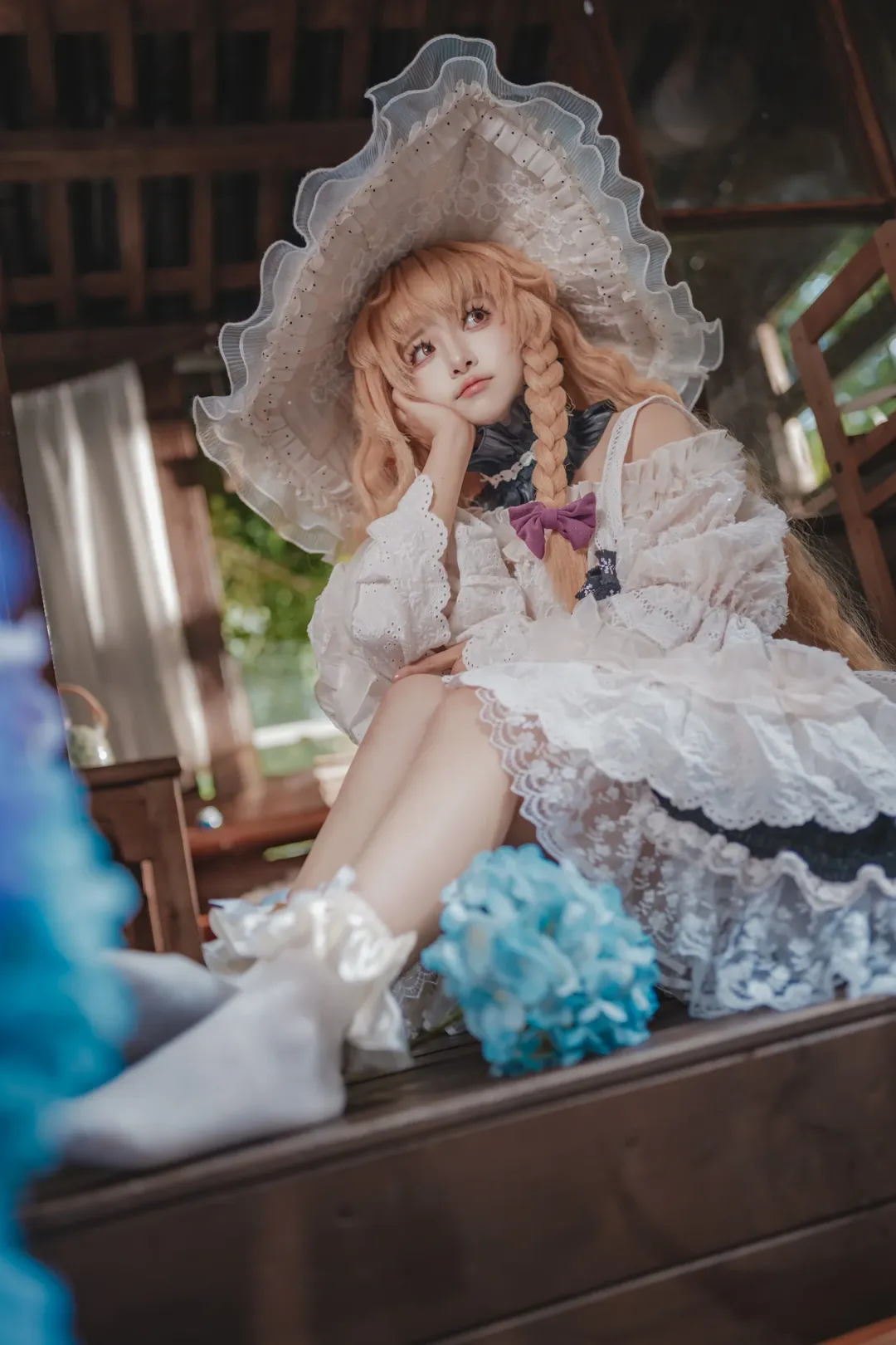 东方project, 雾雨魔理沙cos, Lolita, 白丝, 复古写真 - 第2张