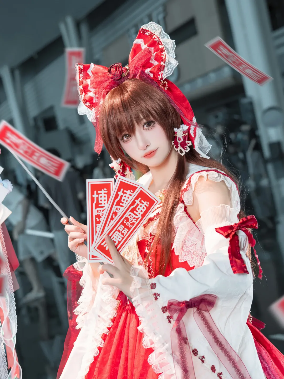 cosplay, 博丽灵梦cos, 东方project, 漫展, 丝袜 - 第2张