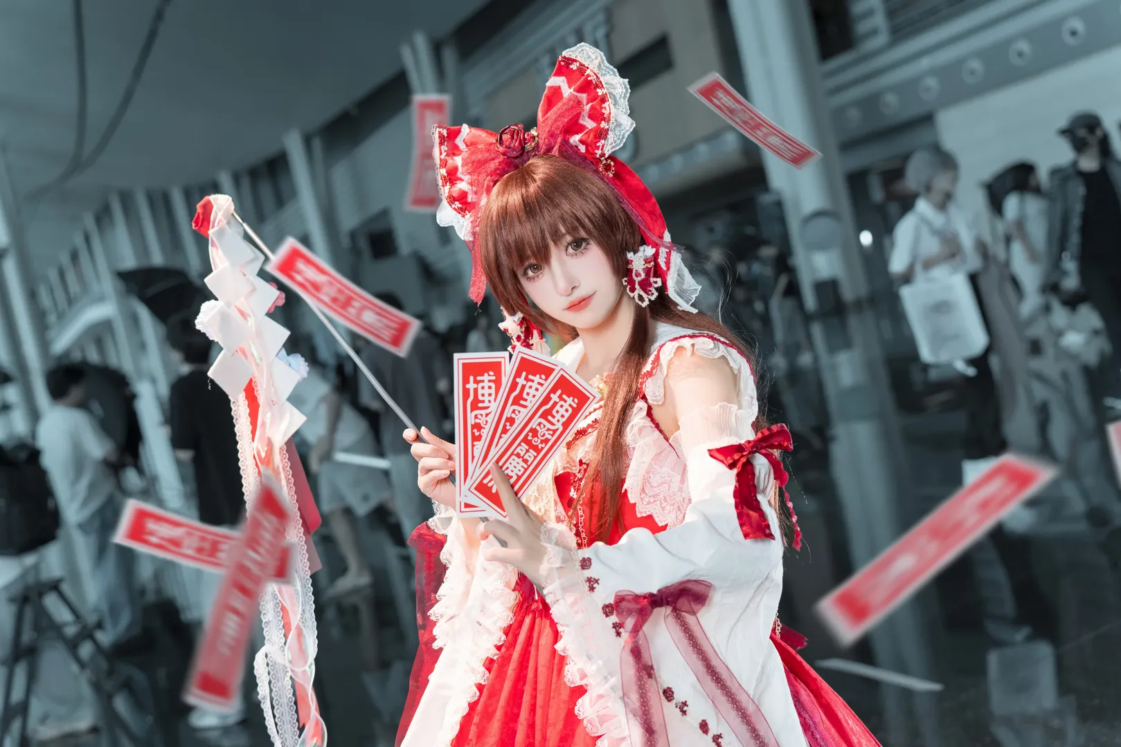 cosplay, 博丽灵梦cos, 东方project, 漫展, 丝袜 - 第3张