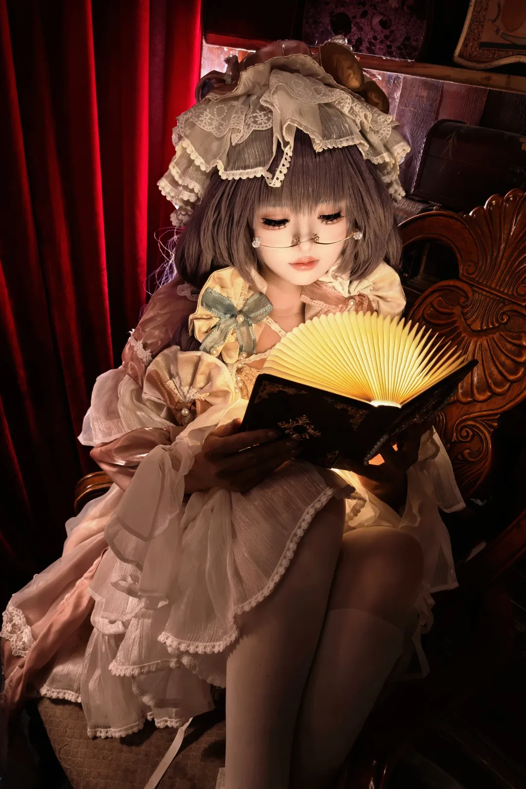 东方Project, 帕秋莉cos, 二次元cos, 复古洋装, 白色连裤袜 - 第2张