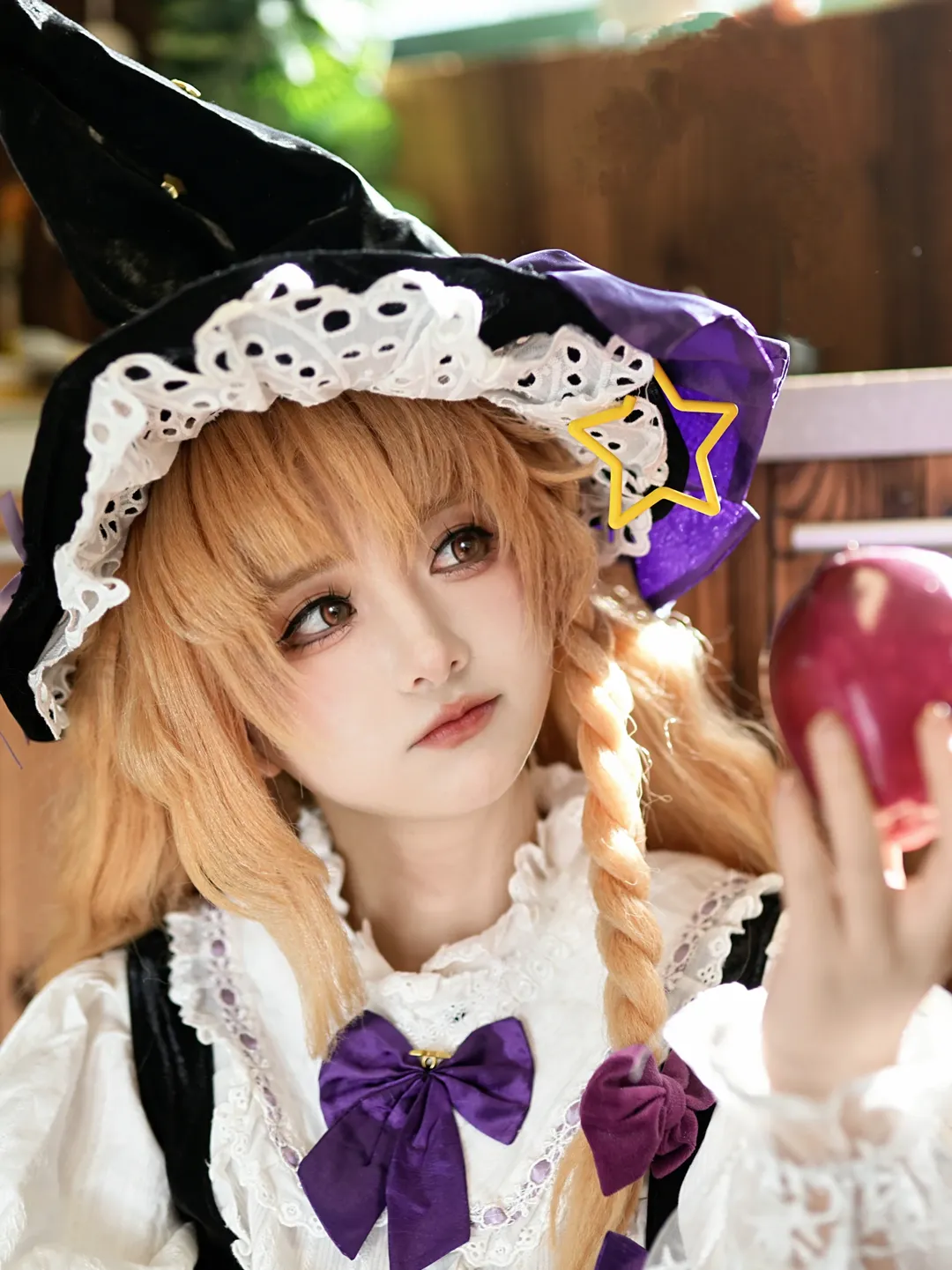 Anime girl, Touhou Project, Marisa Kirisame cosplay, Witch cosplay, Witch hat