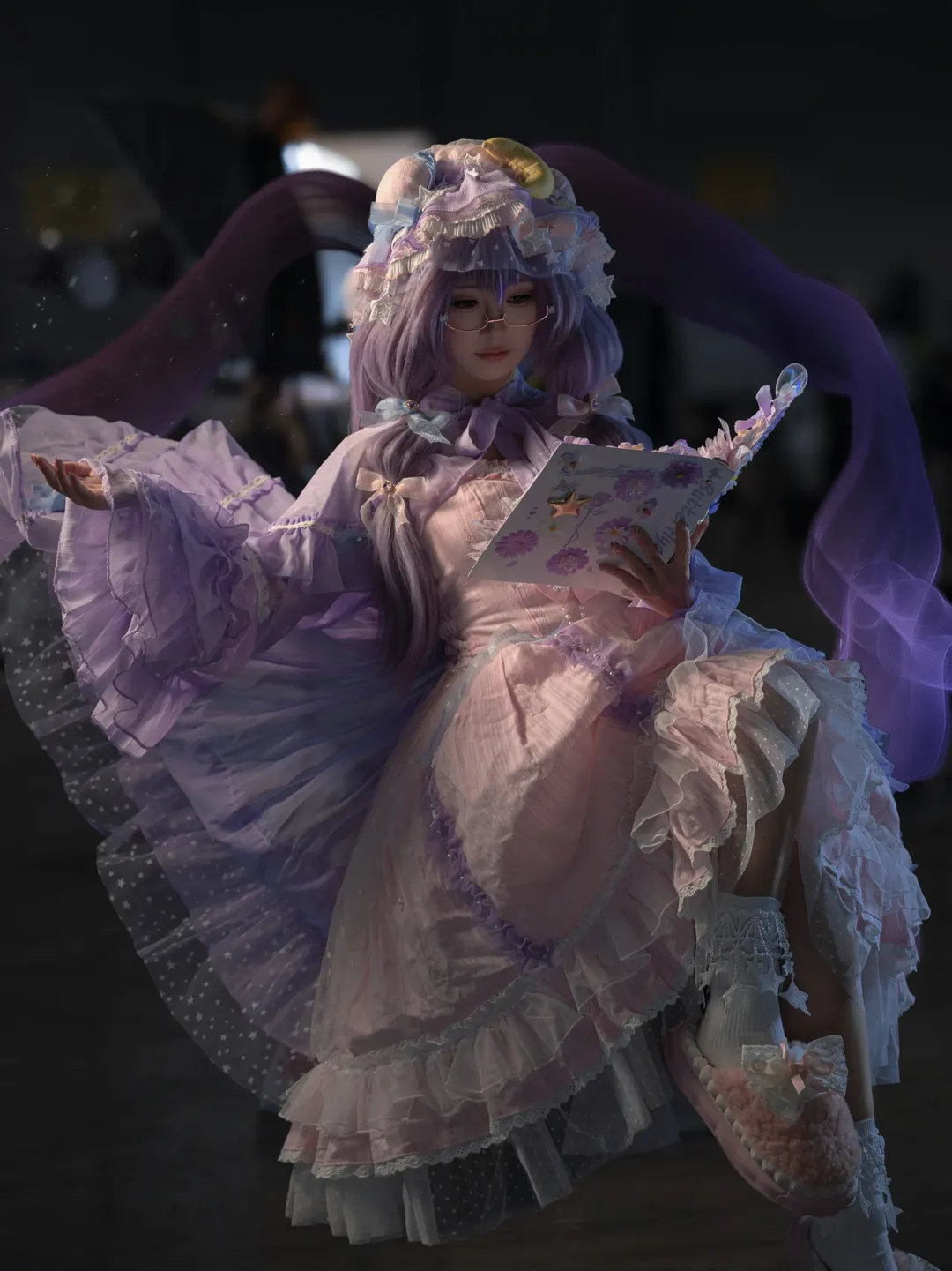 二次元, 东方project, 漫展, 帕秋莉cos, 白丝 - 第1张