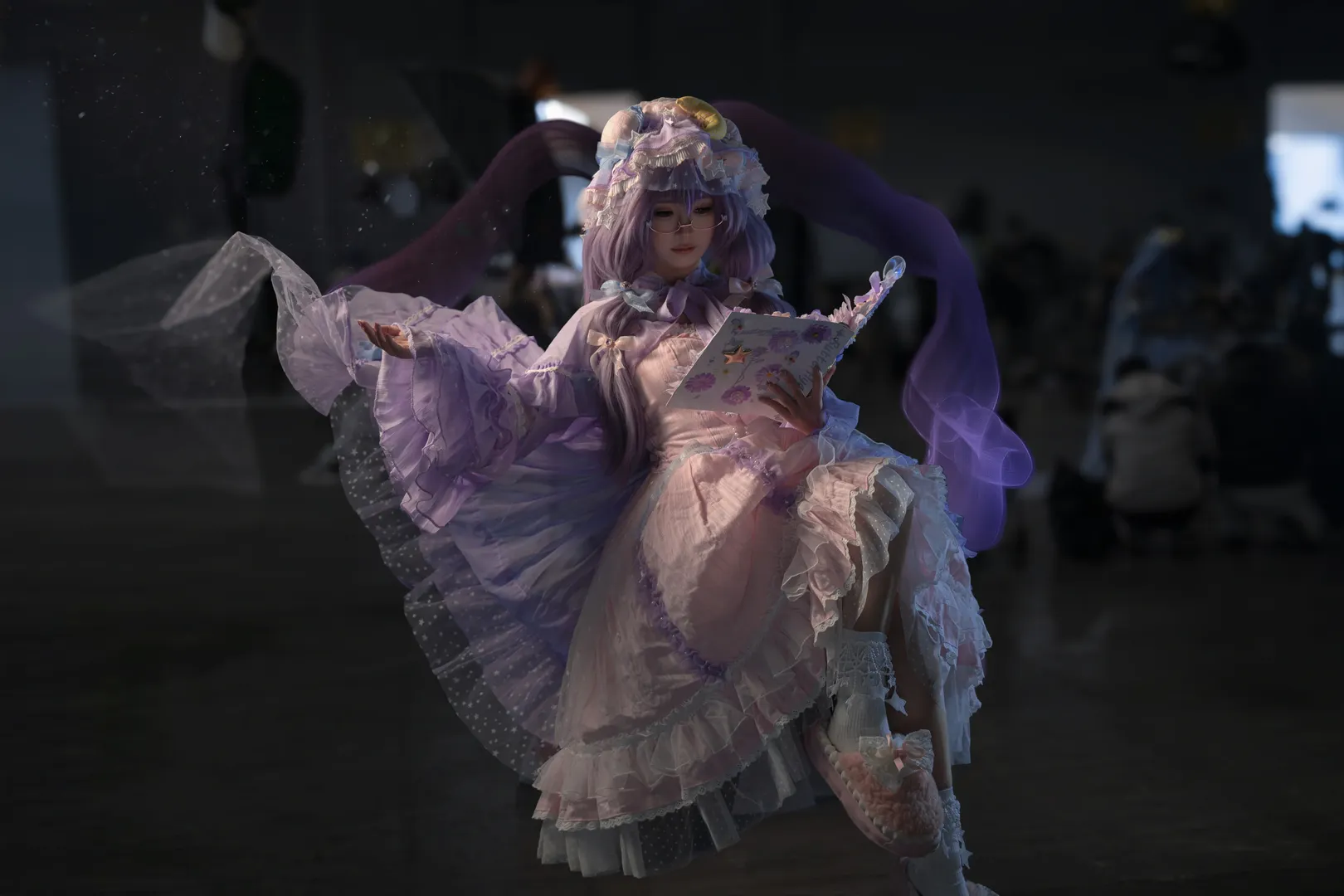 二次元, 東方project, 漫展, 帕秋莉cos, 白絲