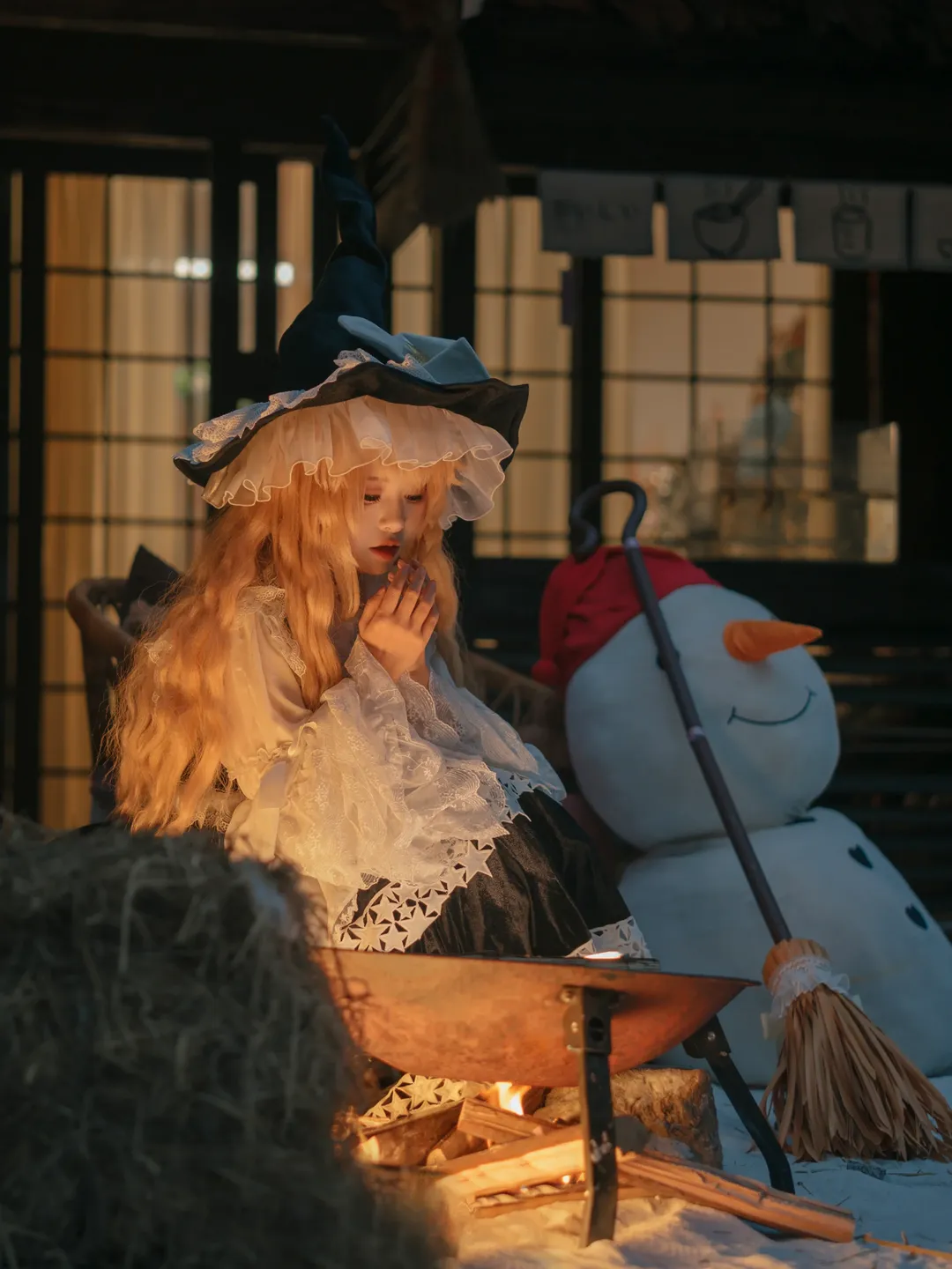 东方Project, 雾雨魔理沙cos, 东方二设, cosplay摄影, 冬日雪景 - 第4张