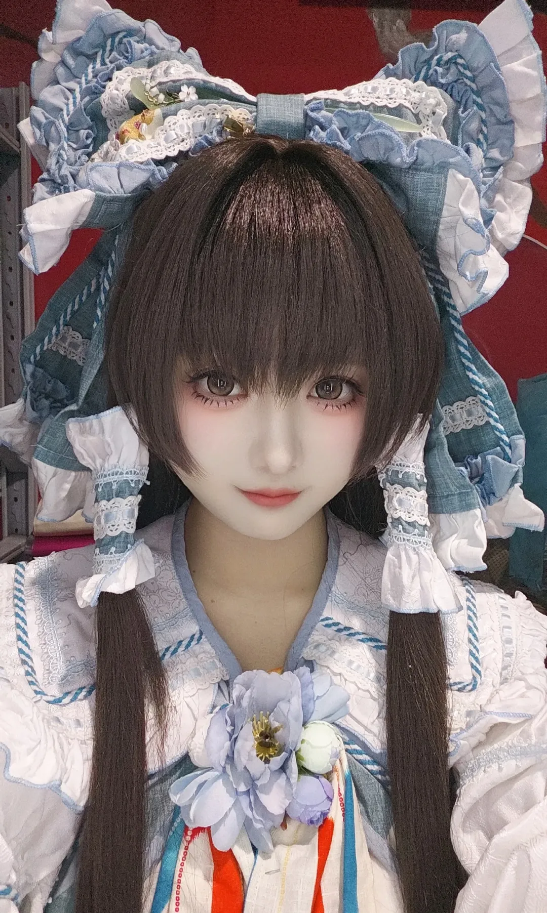 博丽灵梦cos, 东方Project, 青灵梦, 白丝cos, 天青色等烟雨 - 第2张