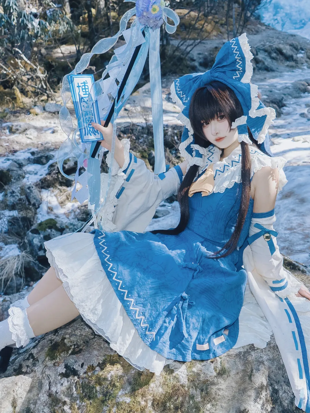 博丽灵梦cos, 东方Project, 雪景摄影, 青灵梦, cosplay作品分享