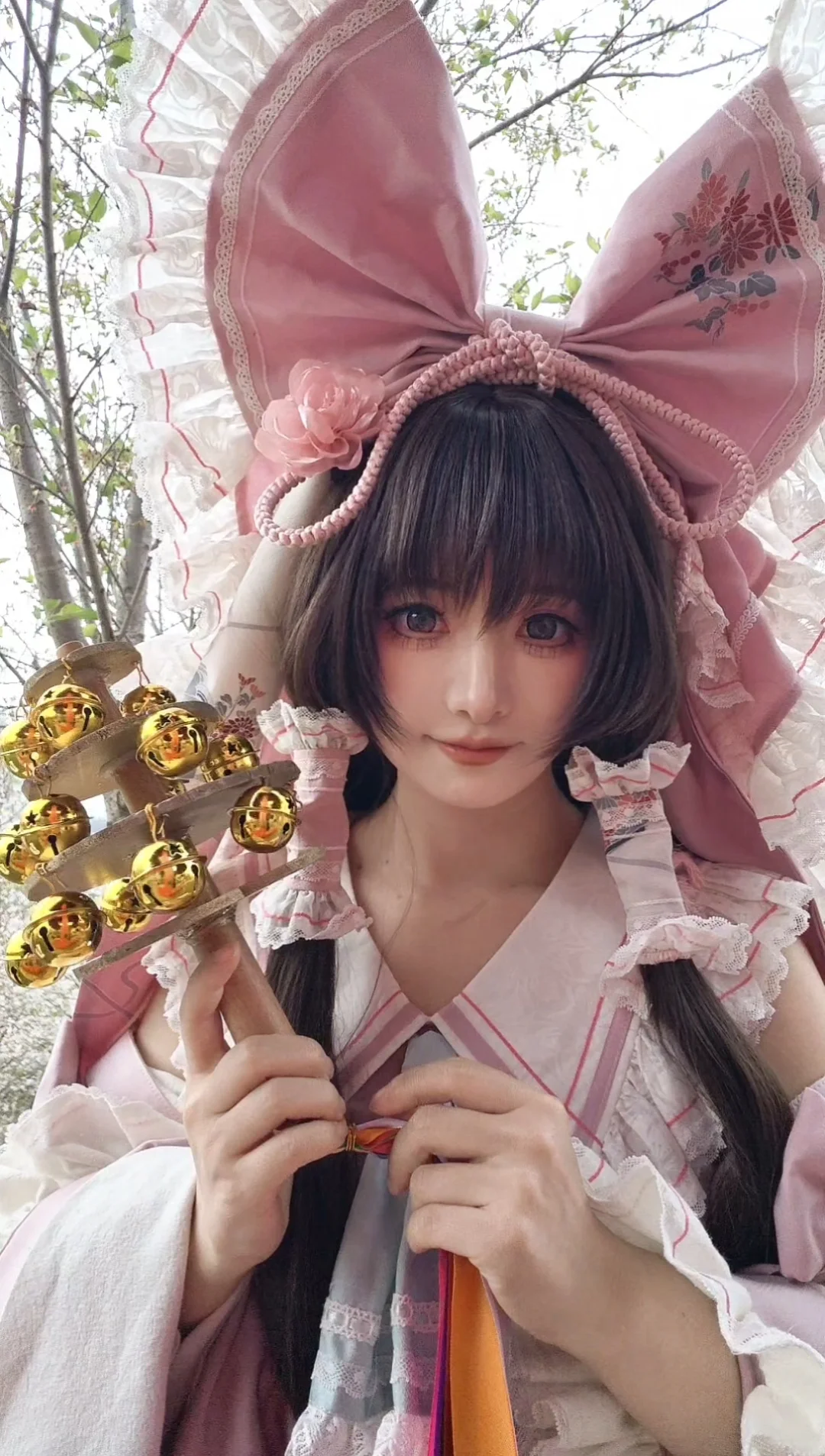 博丽灵梦cos, 东方Project, 东方二设, cosplay摄影, 粉色巫女服