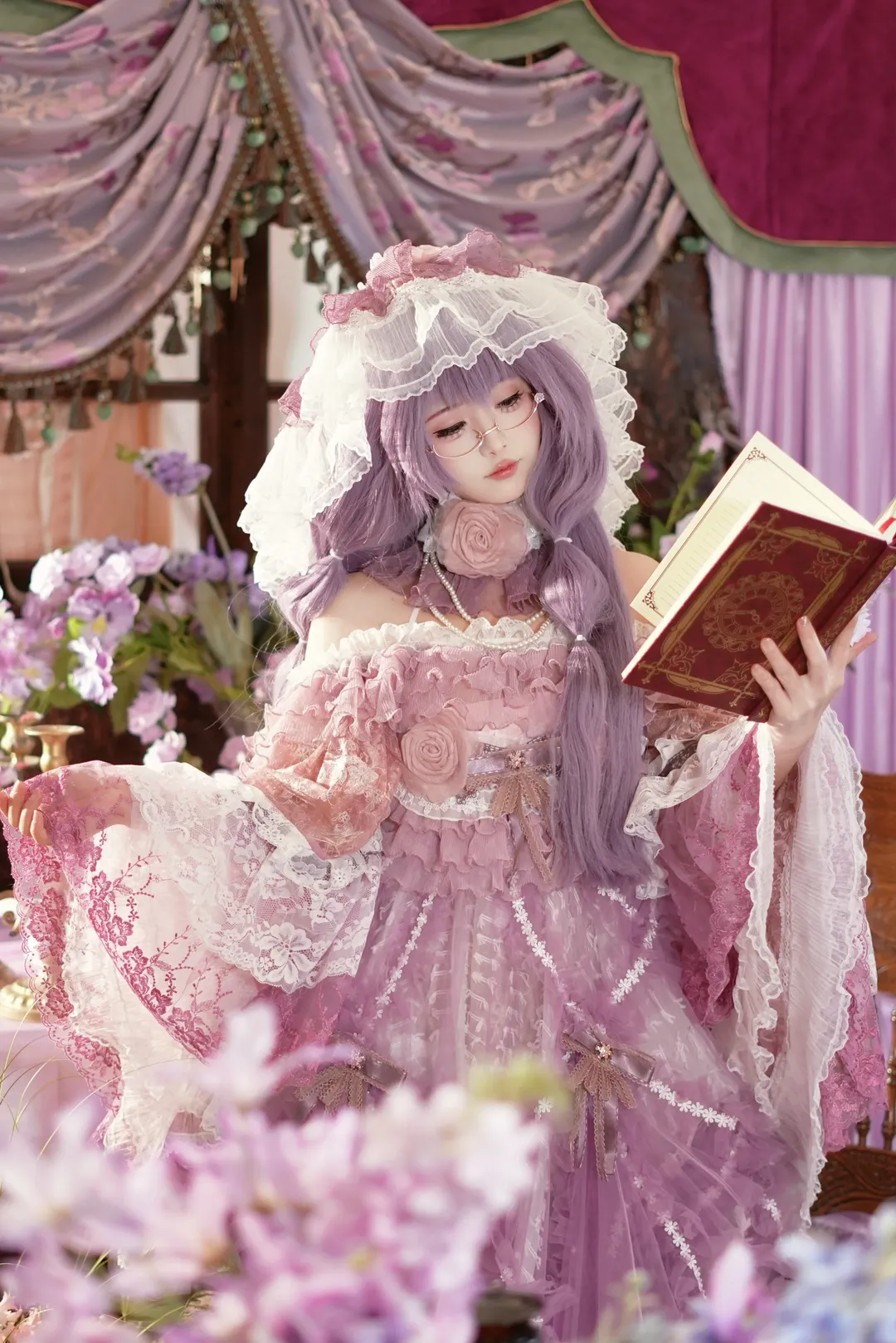 东方Project, Lolita穿搭, 紫发魔女, 帕秋莉·诺蕾姬cos, 丝袜cos - 第1张