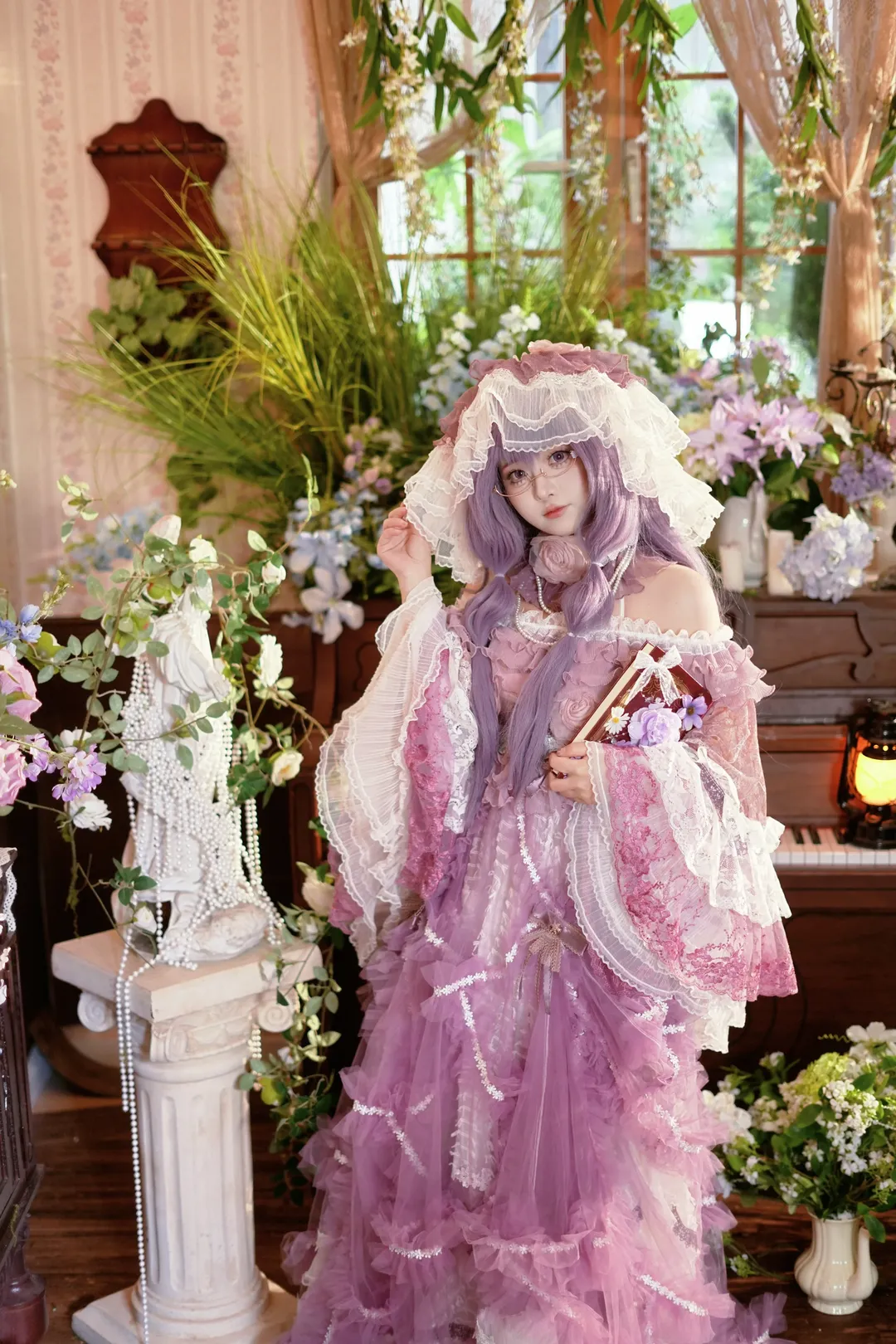 东方Project, Lolita穿搭, 紫发魔女, 帕秋莉·诺蕾姬cos, 丝袜cos - 第3张