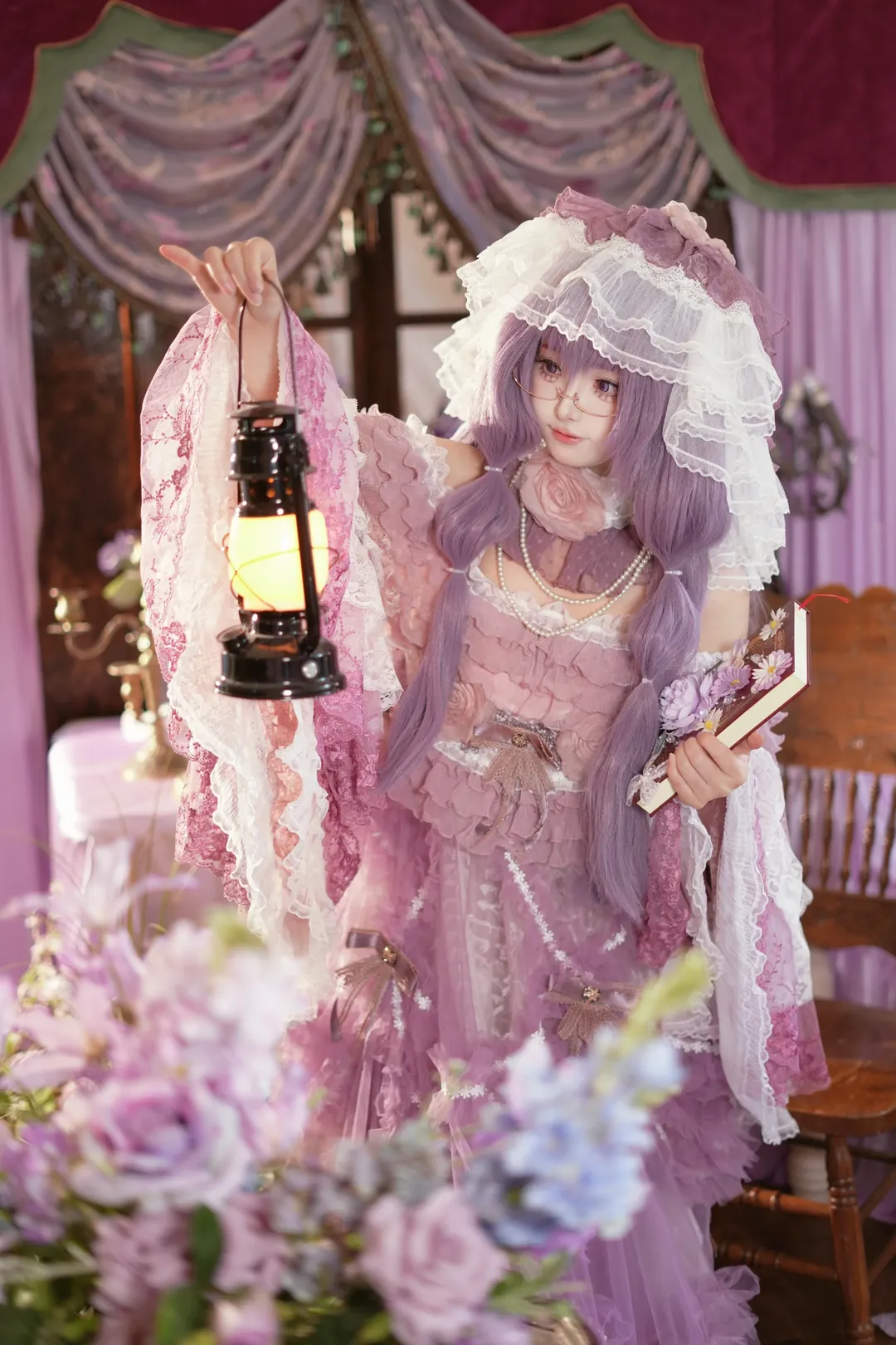 东方Project, Lolita穿搭, 紫发魔女, 帕秋莉·诺蕾姬cos, 丝袜cos - 第5张
