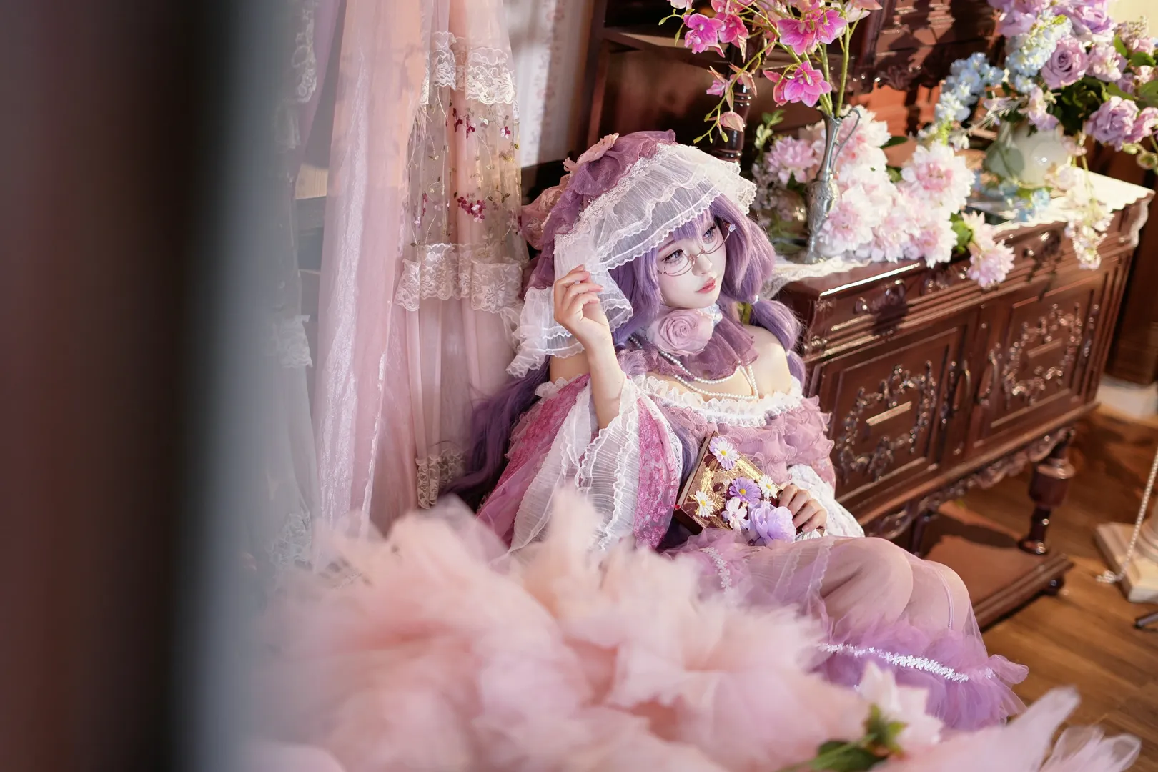东方Project, Lolita穿搭, 紫发魔女, 帕秋莉·诺蕾姬cos, 丝袜cos - 第7张