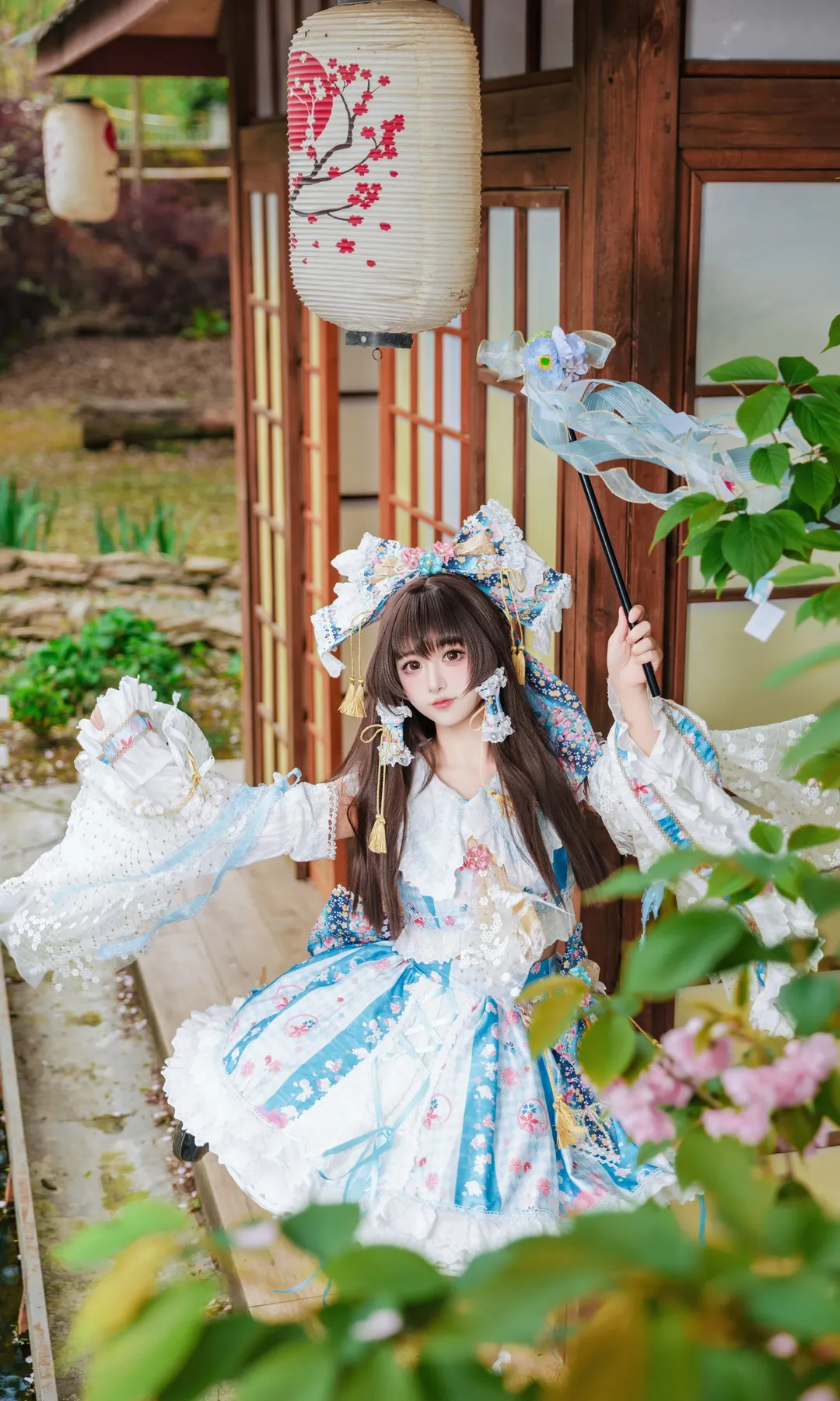 博丽灵梦cos, 东方project, 二次元cosplay, 青灵梦, 和风洛丽塔 - 第2张