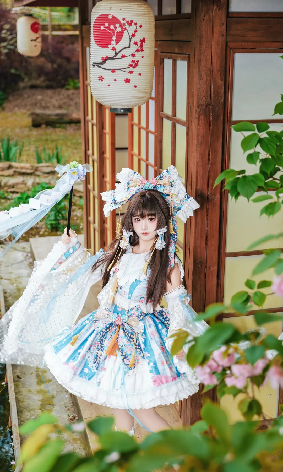博丽灵梦cos, 东方project, 二次元cosplay, 青灵梦, 和风洛丽塔 - 第4张