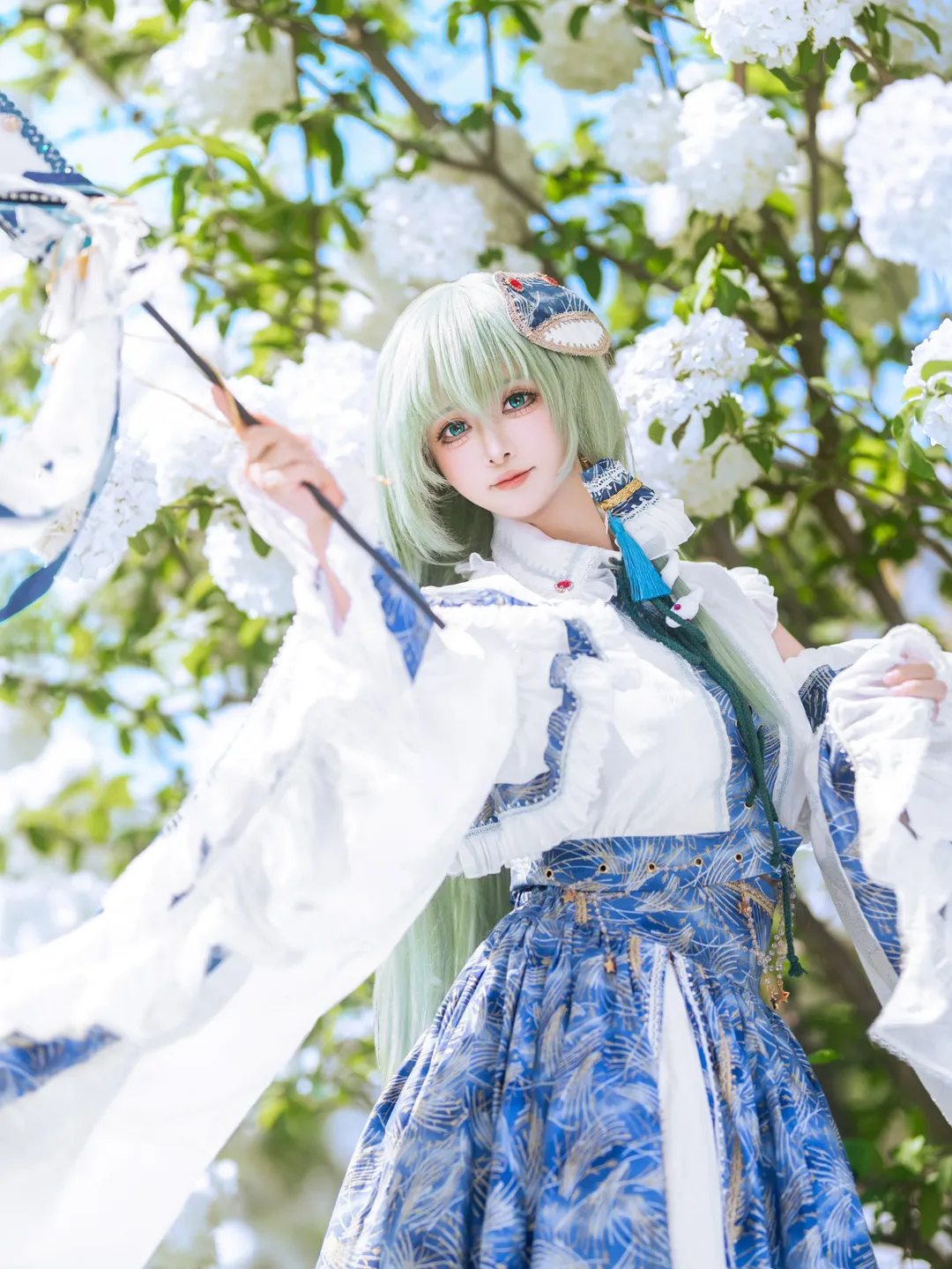 コスプレ, 東方Project, 白ストッキング, 東風谷早苗 コスプレ, 屋外ポートレート