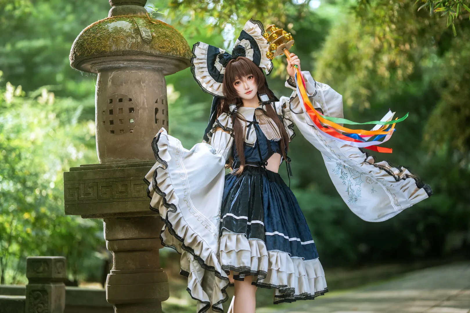 博丽灵梦cos, 东方project, 洛丽塔, 青灵梦, 白色丝袜