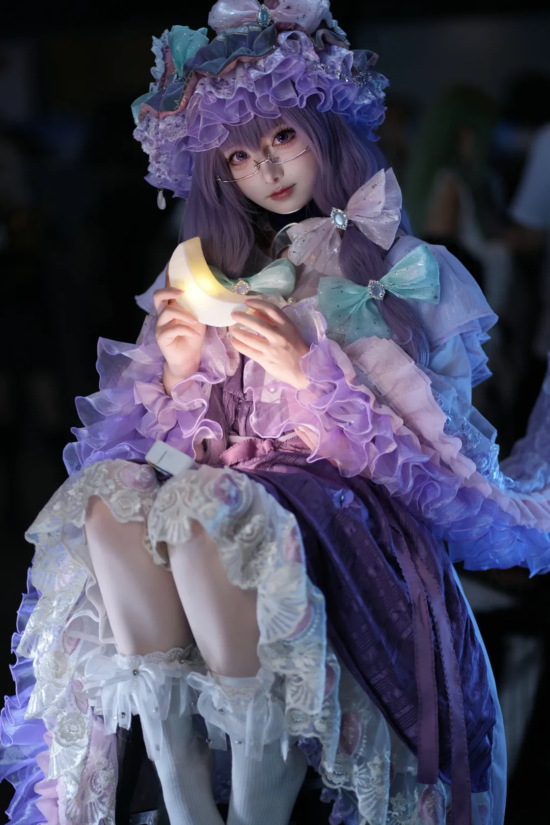 東方Project, 帕秋莉cos, 漫展攝影, 洛麗塔洋裝, 白絲穿搭