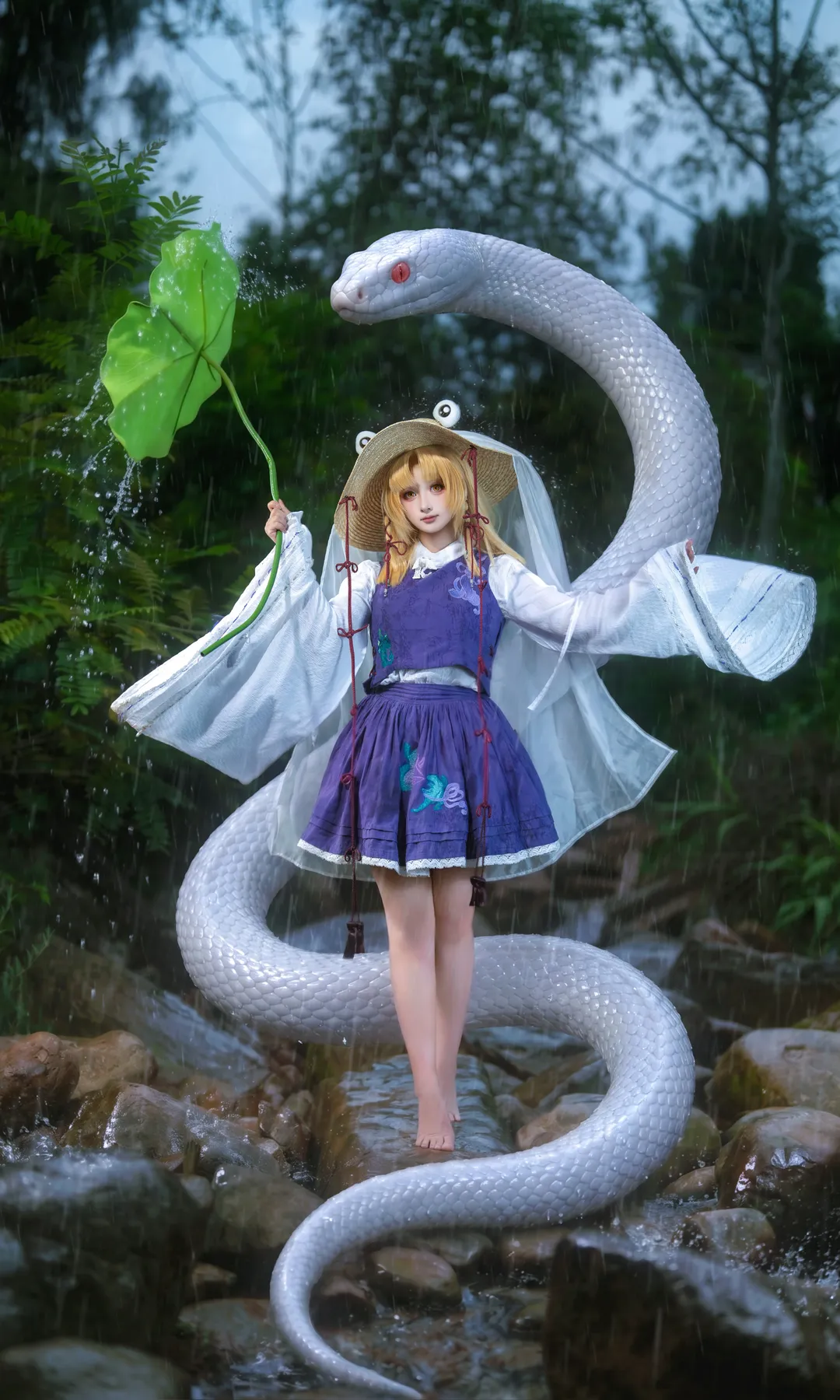 東方Project, 洩矢諏訪子 コスプレ, 雨景コスプレ, 東方Projectのアイテム, 白蛇モチーフ