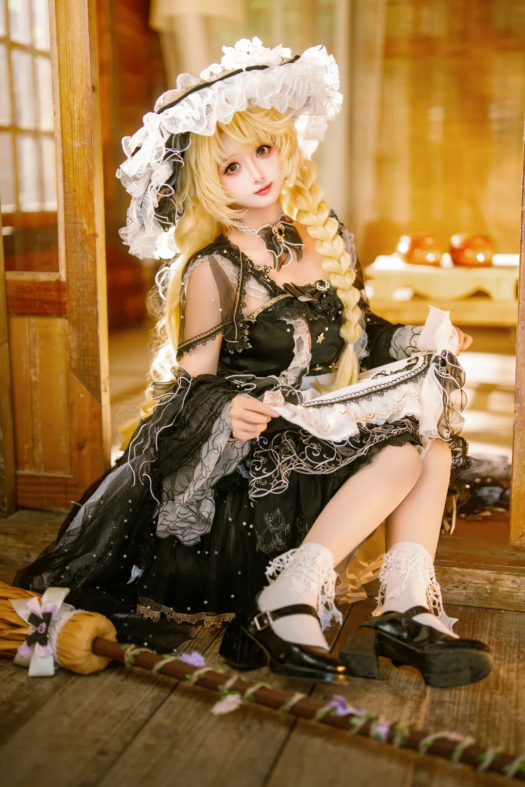 东方project, 洛丽塔, 雾雨魔理沙cos, 白丝, cosplay摄影 - 第1张