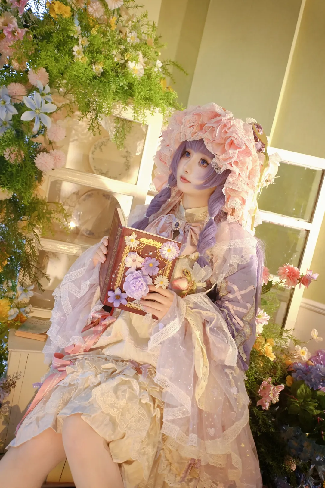 二次元摄影, 东方project, 帕秋莉cos, 蕾丝洋装, 洛丽塔裙