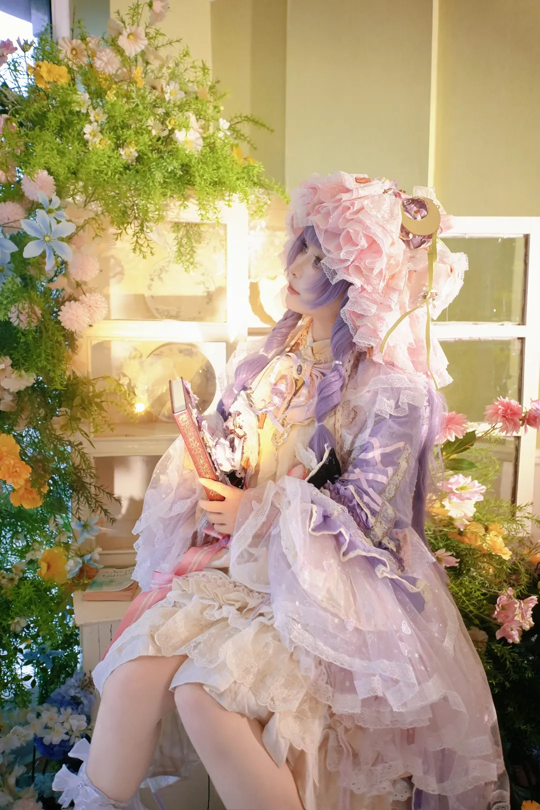 二次元摄影, 东方project, 帕秋莉cos, 蕾丝洋装, 洛丽塔裙 - 第2张