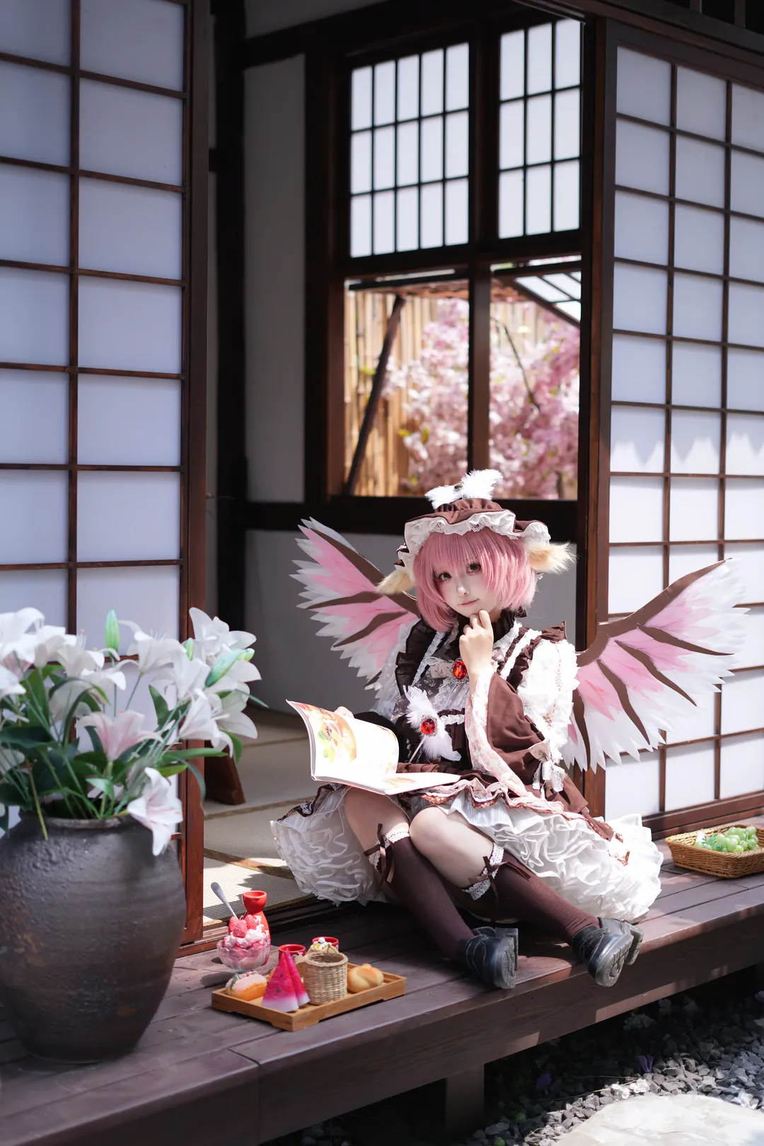 東方project, 日式庭院, 絲襪穿搭, 米斯蒂婭蘿蕾拉cos, 洛麗塔裙