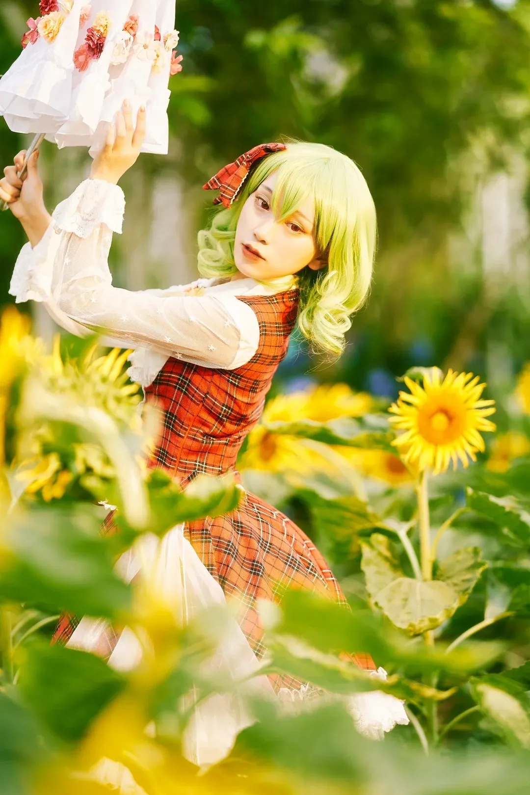 东方project, 夏日cosplay, 风见幽香cos, 向日葵花海, Lolita装扮 - 第12张