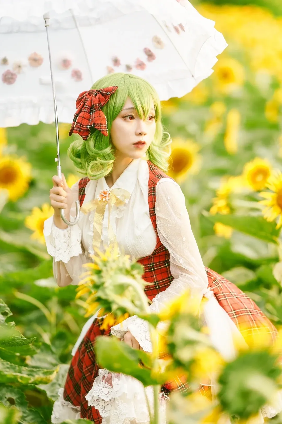 东方project, 夏日cosplay, 风见幽香cos, 向日葵花海, Lolita装扮 - 第4张