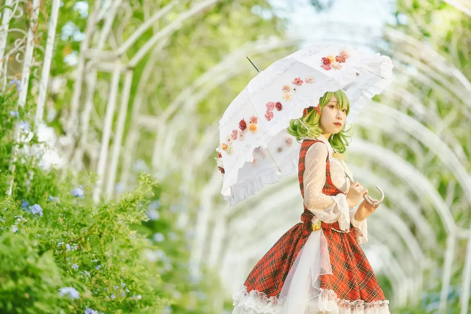 东方project, 夏日cosplay, 风见幽香cos, 向日葵花海, Lolita装扮 - 第9张