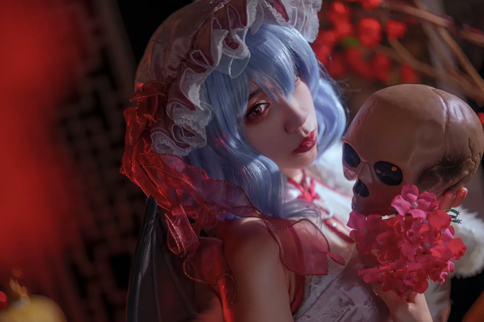 东方project, cosplay摄影, 蕾米莉亚斯卡雷特cos, 东方同人, 新中式旗袍 - 第4张