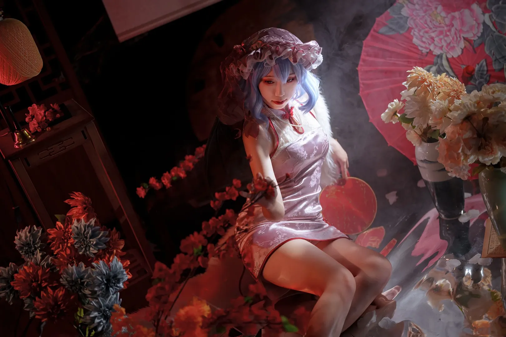 东方project, cosplay摄影, 蕾米莉亚斯卡雷特cos, 东方同人, 新中式旗袍 - 第8张