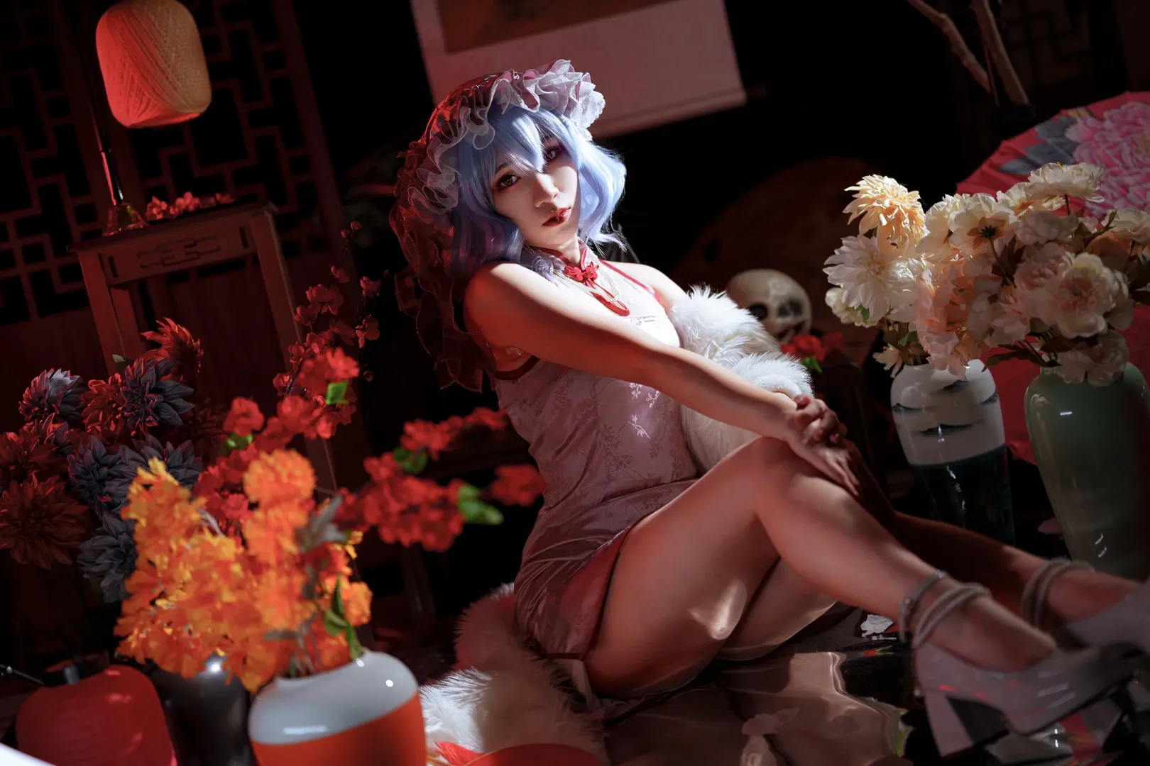 东方project, cosplay摄影, 蕾米莉亚斯卡雷特cos, 东方同人, 新中式旗袍 - 第9张