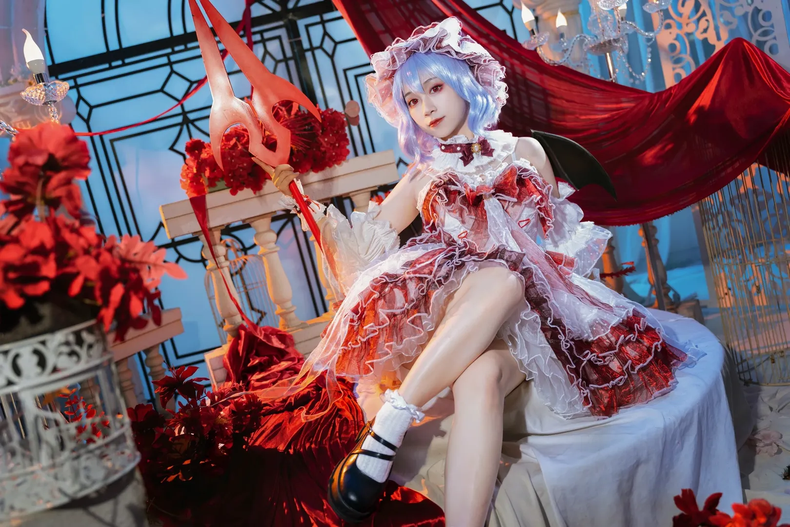 东方Project, 蕾米莉亚cos, 摄影棚拍摄, cosplay摄影, 哥特风洋装 - 第6张