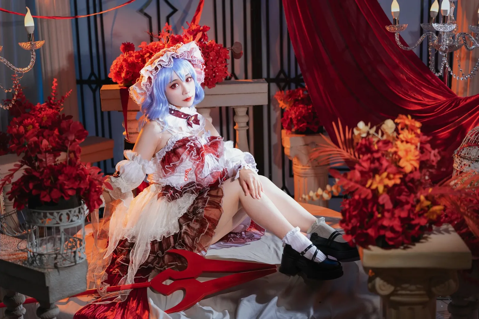 东方Project, 蕾米莉亚cos, 摄影棚拍摄, cosplay摄影, 哥特风洋装 - 第7张