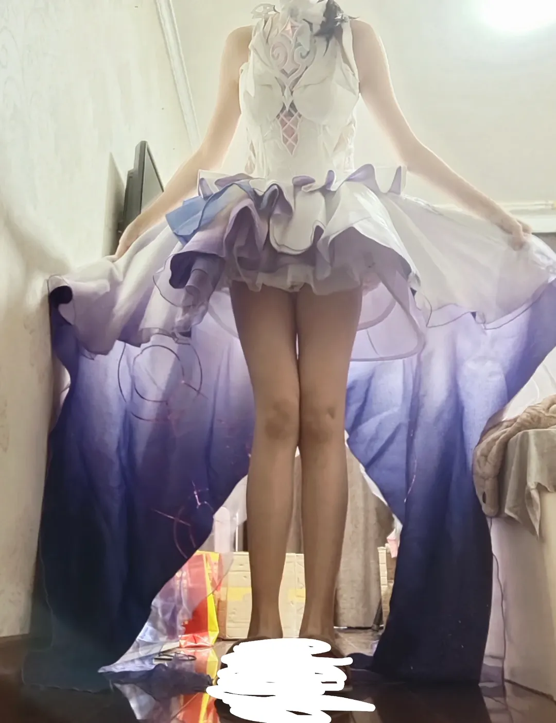 Cyrene Cosplay, Honkai: Star Rail, Dimensional Yi, Cherry blossom outdoor scene, Cosplay costume try-on