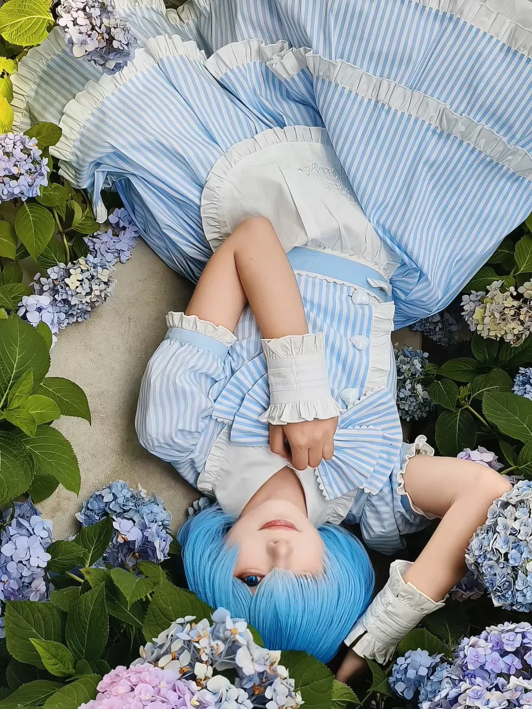 绣球花, 从零开始的异世界生活, 蕾姆cos, 白丝, cosplay摄影花絮 - 第6张