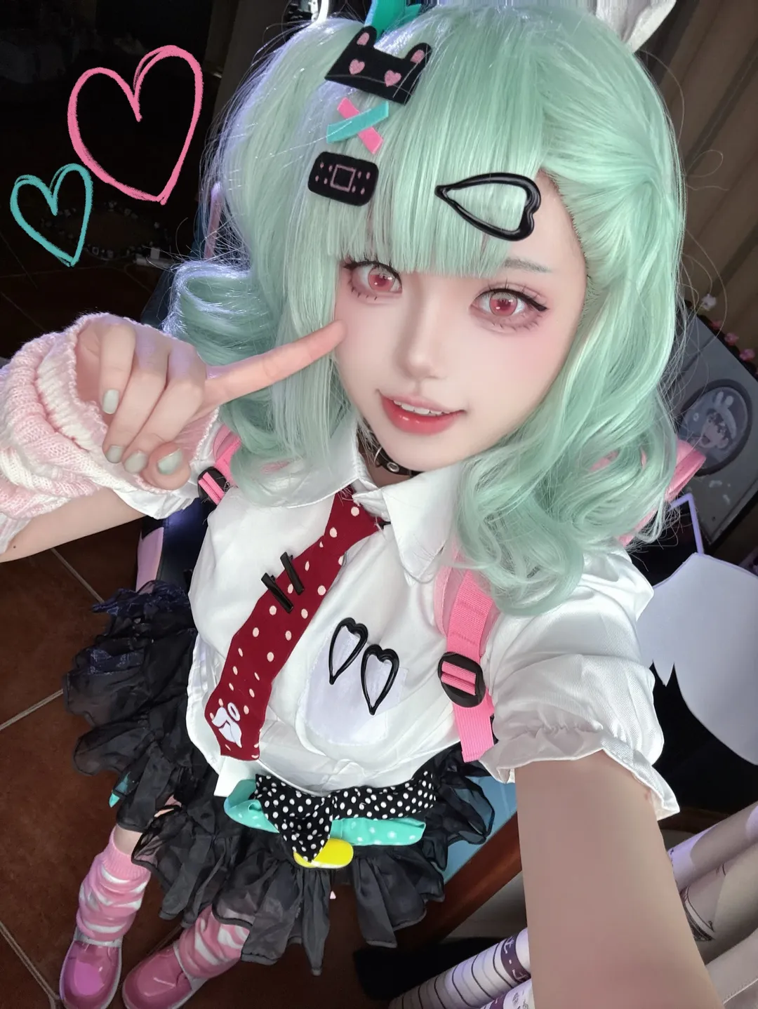 絕區零, 千夏蕾咪cos, cosplay穿搭, 二次元自拍, 薄荷色系