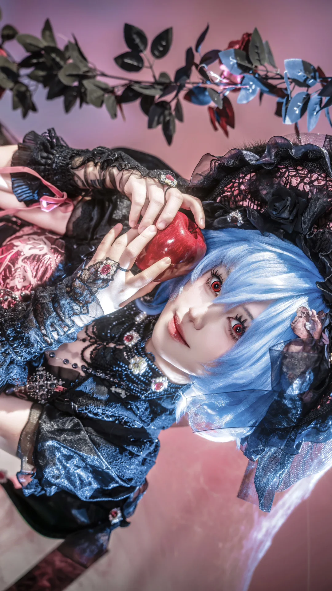東方Project, レミリアコスプレ, ゴシック・ロリータ, 暗黒童話, 蜘蛛の巣ストッキング - 3枚目